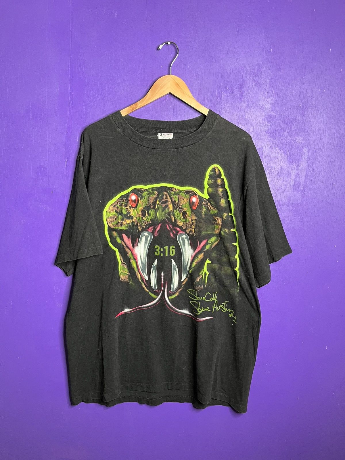 Vintage × WWF Vintage 90s Stone cold stunner rattlesnake t-shirt Size US XL / EU 56 / 4 - 1 Thumbnail