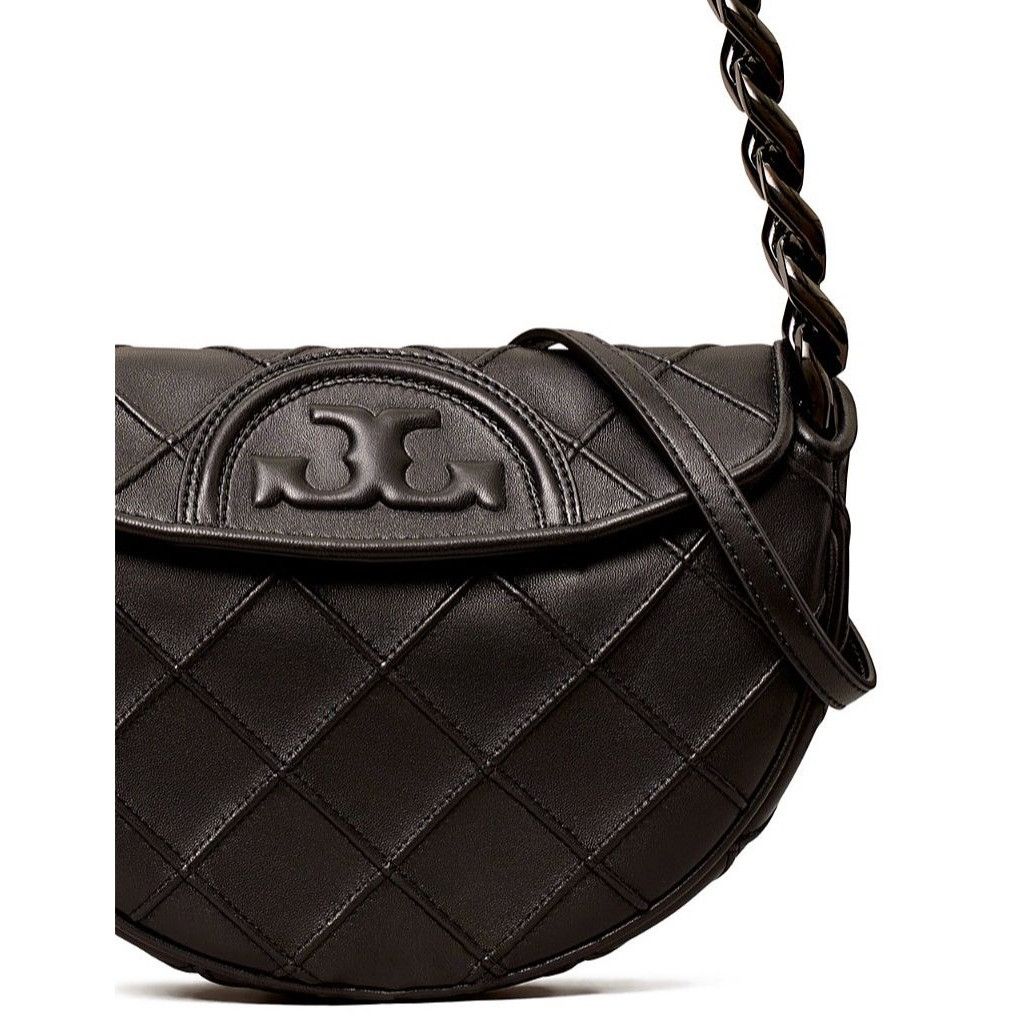 Tory Burch NWT! Authentic Tory Burch Black Leather Cresent Fleming Han Size ONE SIZE - 1 Thumbnail