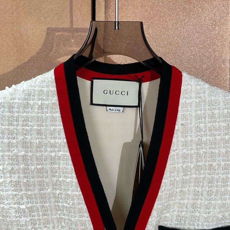 Gucci Gucci Red and black striped gold button tweed dress 2504-Ne Size XS / US 0-2 / IT 36-38 - 3 Thumbnail