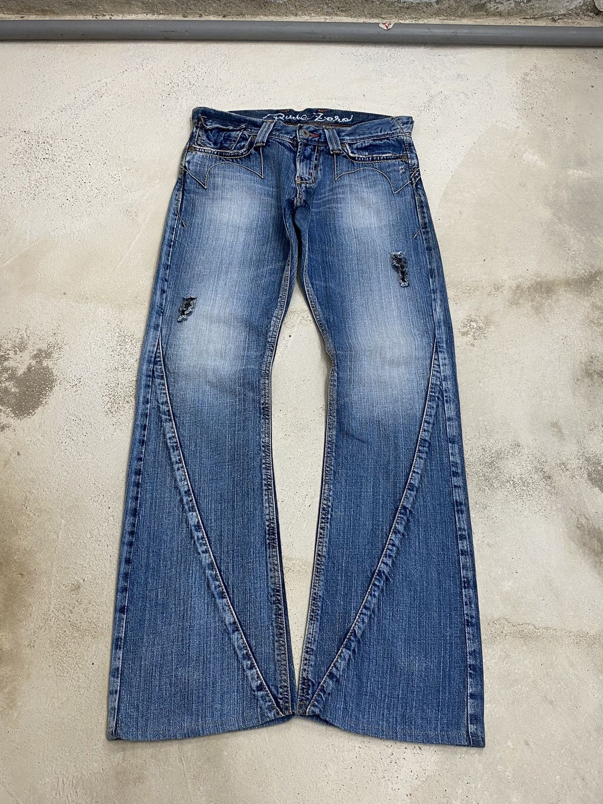 If Six Was Nine × Japanese Brand × Tornado Mart Vintage Edwin Engineer Distressed Light Wash Buckle Button Size US 30 / EU 46 - 2 Thumbnail