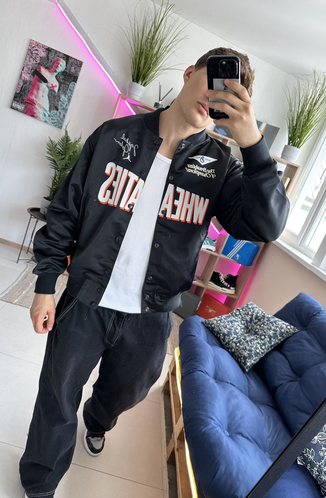 Jordan Brand × Nike Jordan Flight MVP Wheaties varsity bomber jacket Men L black Size US L / EU 52-54 / 3 - 12 Thumbnail