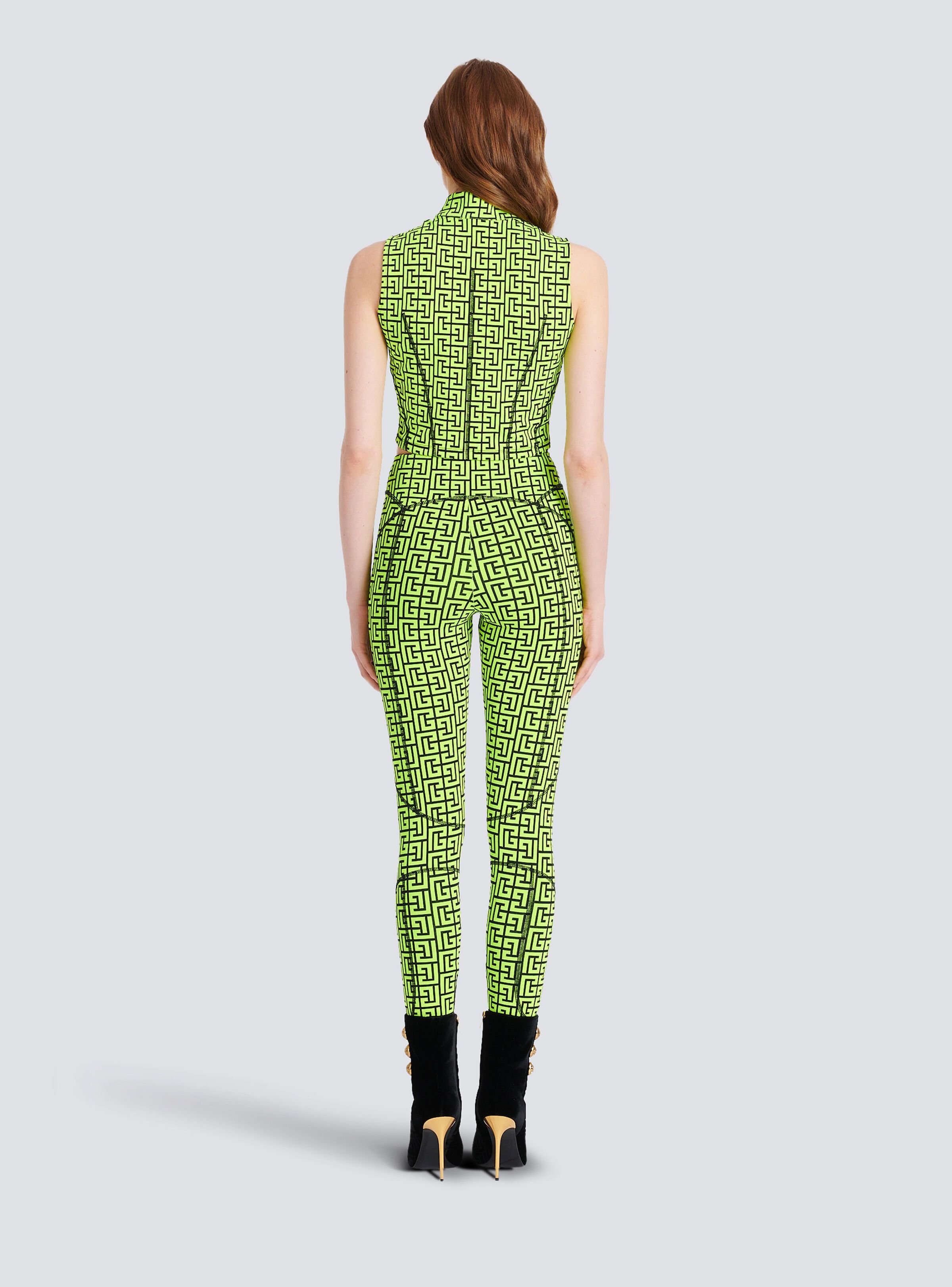 Balmain o1y0625 Crop Top in Lime Green/Black Size XXS / US 00 / IT 34 - 4 Thumbnail