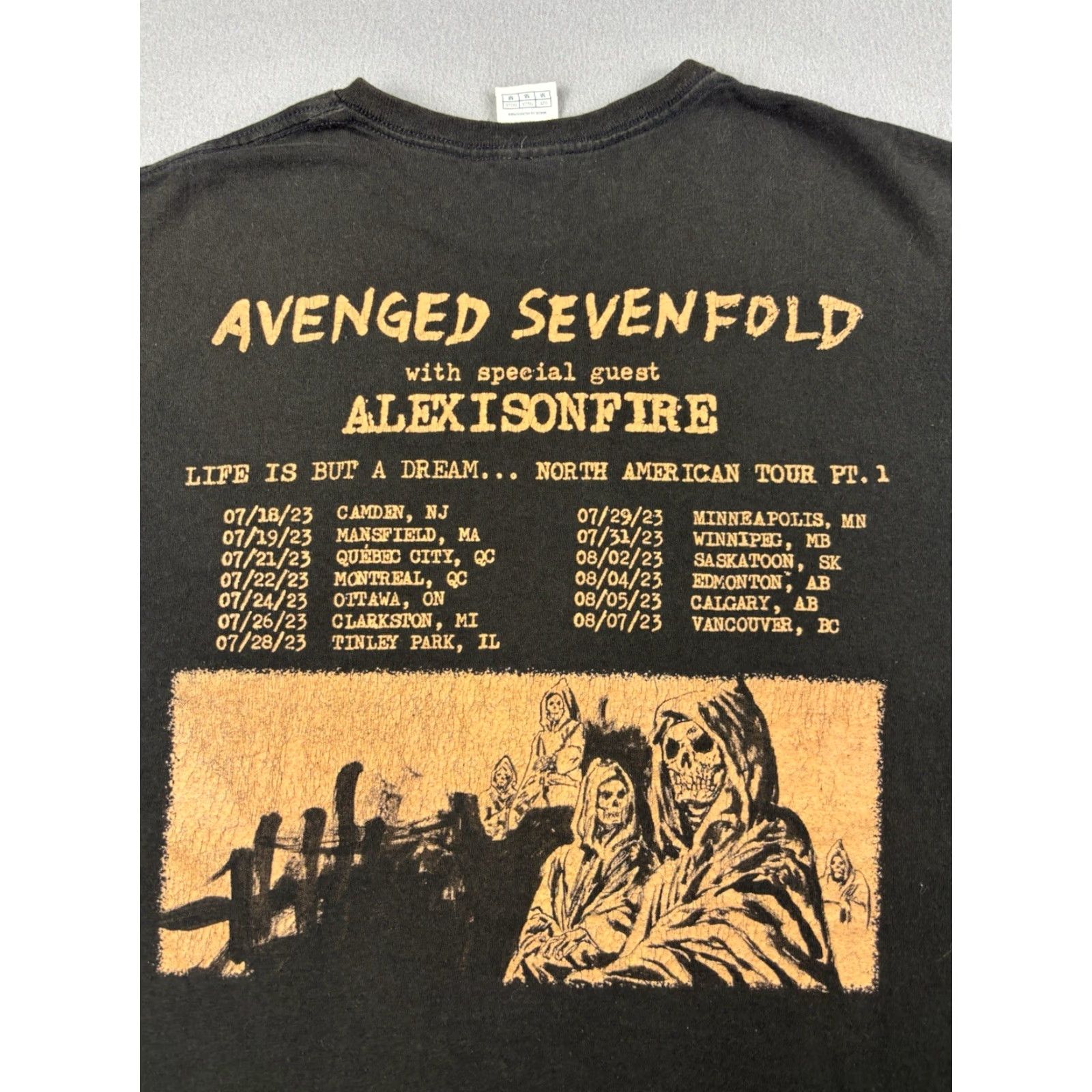 Vintage Avenged Sevenfold Shirt Band Black M North American Tour Alexisonfire Mens Short Sleeve Crew Neck Graphic Print Cotton Size US M / EU 48-50 / 2 - 6 Thumbnail
