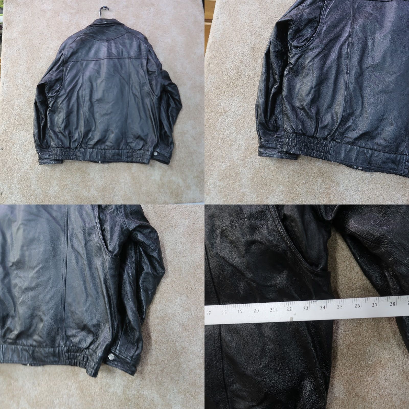 Vintage VINTAGE Wilsons Leather Bomber Jacket Black Leather Full Zip Insulated XLT Men’s Mid-Length Coat/Casual Winter 90s Size US XL / EU 56 / 4 - 9 Thumbnail