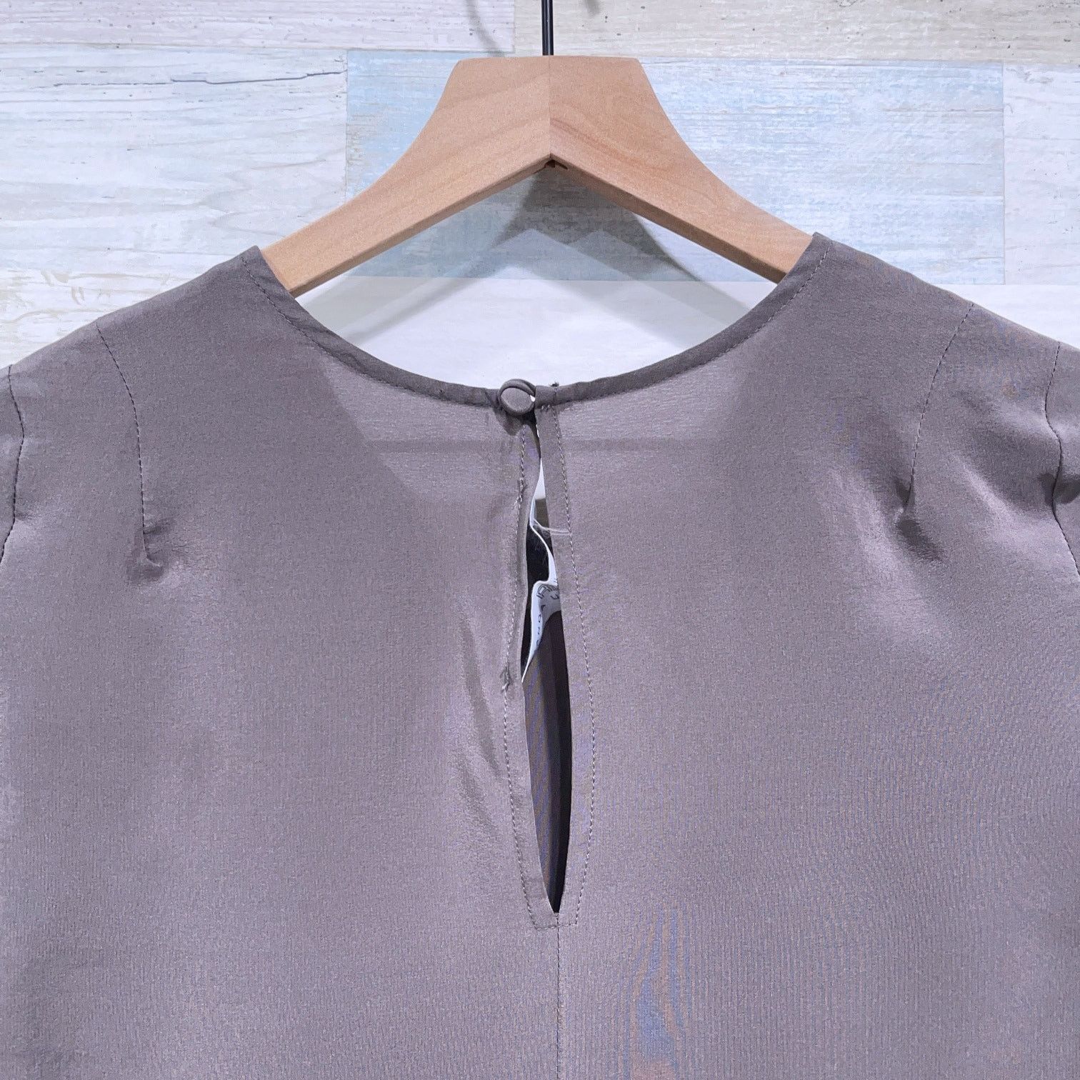Amanda Uprichard Amanda Uprichard 100% Silk Ruffle Peplum Hem Top Taupe Small Size S / US 4 / IT 40 - 4 Thumbnail
