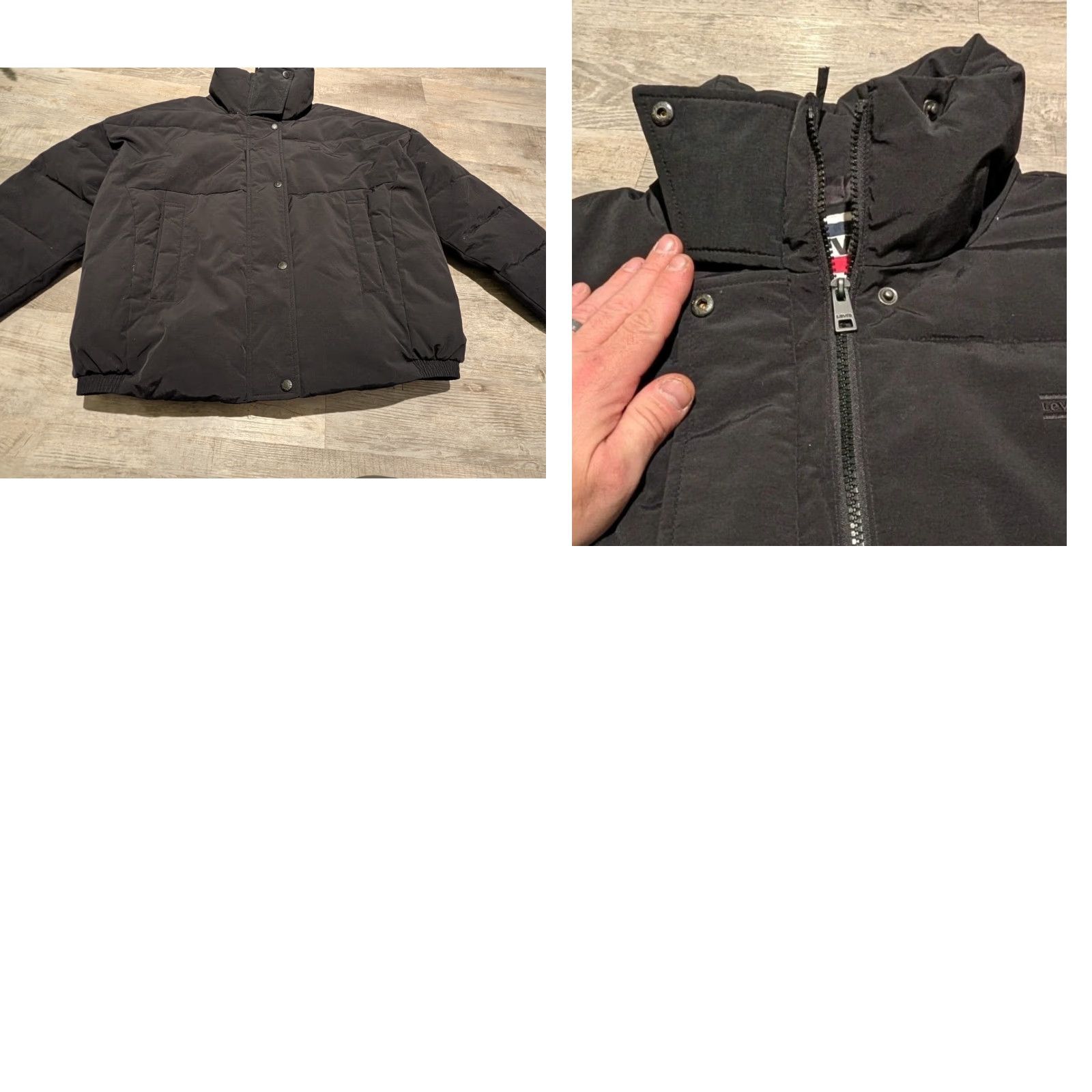 Levi's LEVI'S Womens Quilted Black Coat Puffer Zip Snap Size Large L Jacket Coat Size L / US 10 / IT 46 - 10 Thumbnail