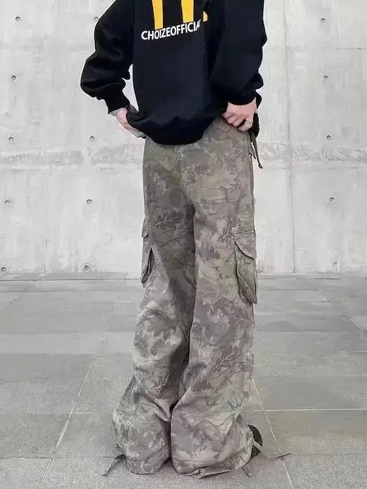 Japanese Brand Camo Floral Graphic Baggy Cargo Wide Leg Pants Size US 32 / EU 48 - 6 Thumbnail