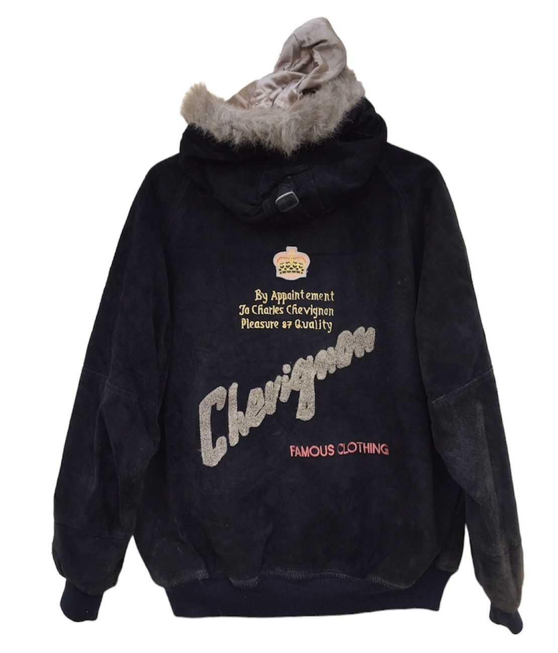 Chevignon × If Six Was Nine × Vintage Vintage Chevignon Avantgarde Leather Jacket Fur Hood Size US M / EU 48-50 / 2 - 1 Thumbnail