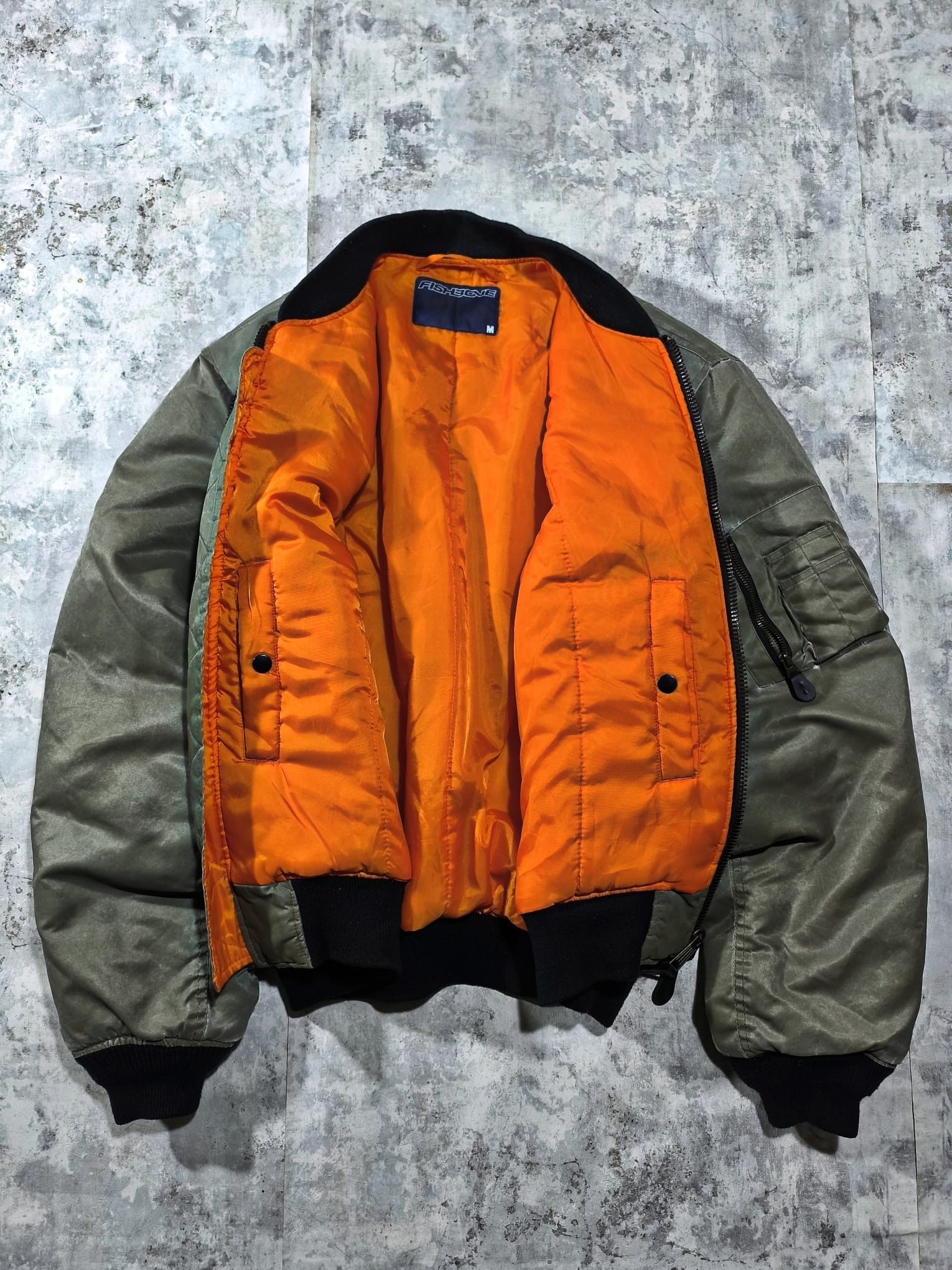 Vintage Industrial Textured Fishbone 00s Bomber Jacket Demna Gvsalia Size US L / EU 52-54 / 3 - 6 Thumbnail