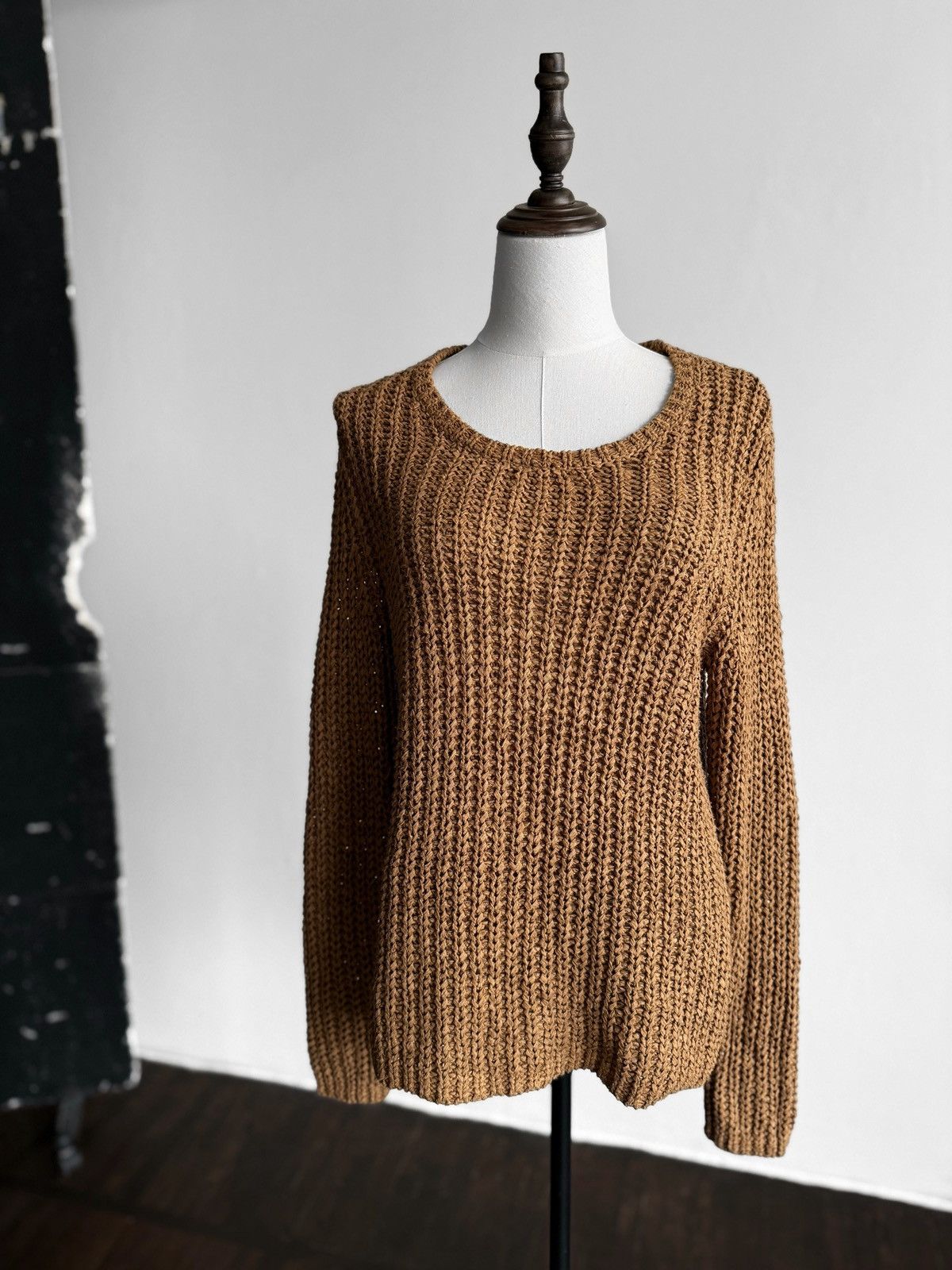 Other Oui Womens Brown Chunky Ribbed Knit Crew Neck Sweater Size M / US 6-8 / IT 42-44 - 1 Thumbnail