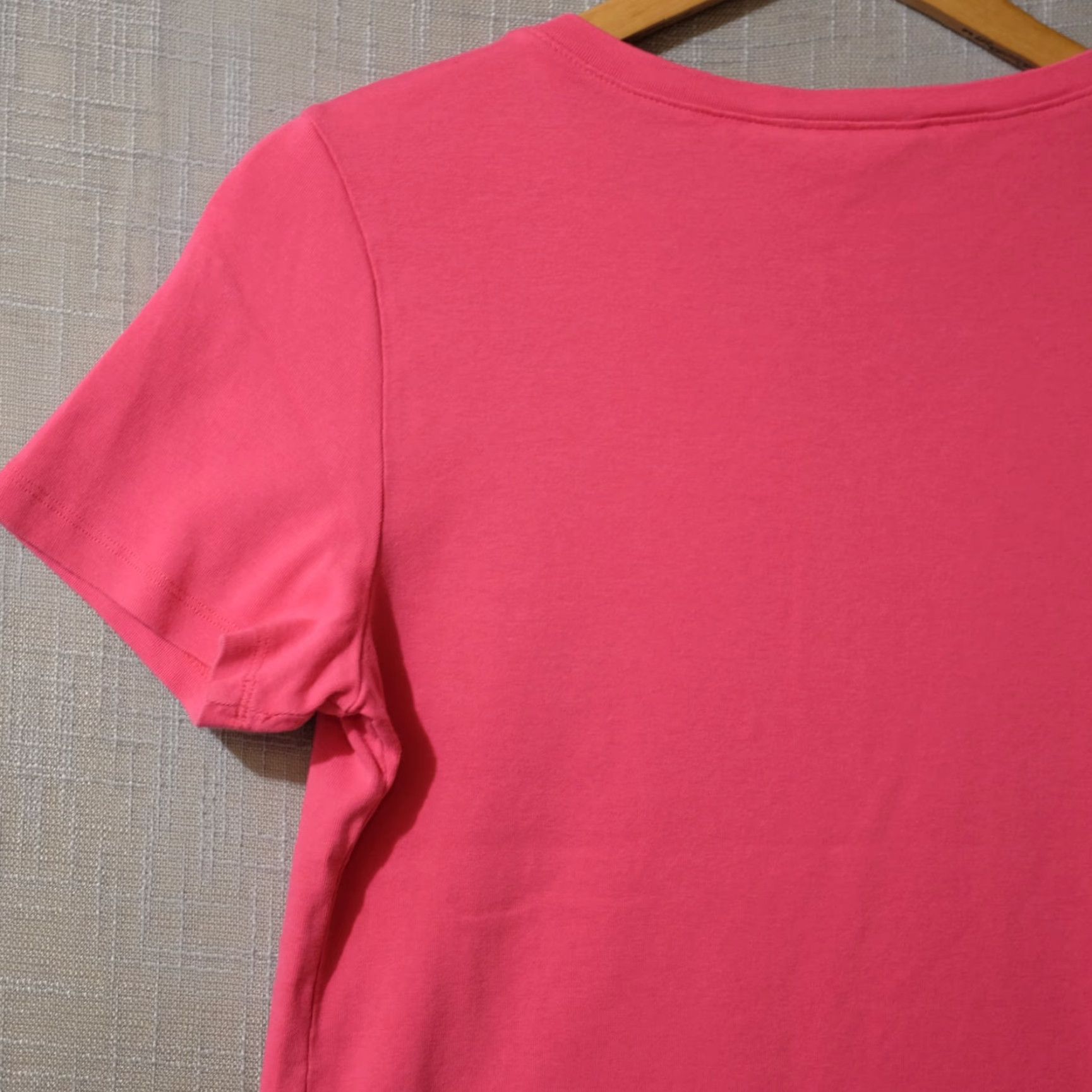 Vintage Karen Scott Blouse Short Sleeve Henley Neck Womens Pink MEGENTA PL #A7-10 Size L / US 10 / IT 46 - 6 Thumbnail