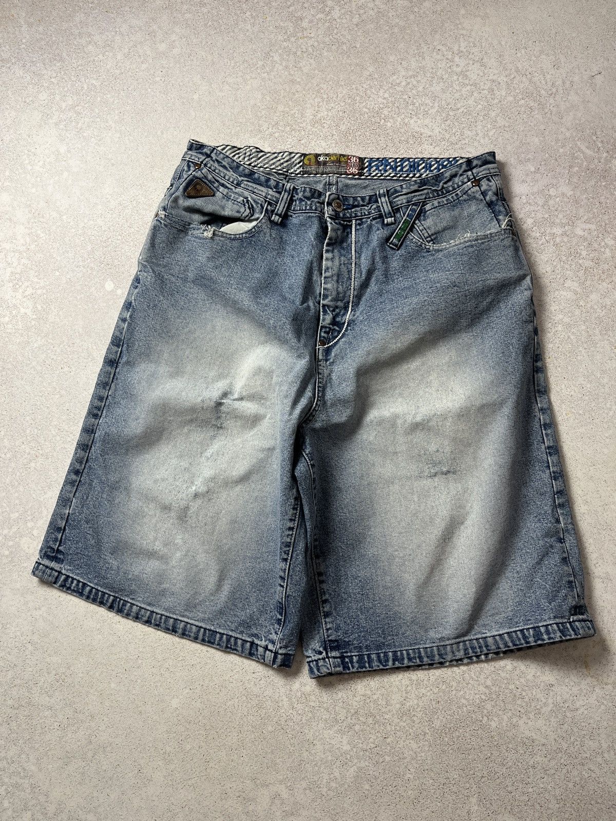 Akademiks VTG Akademiks Men’s Denim Shorts Blue Denim Hip Hop Baggy Size US 36 / EU 52 - 4 Thumbnail