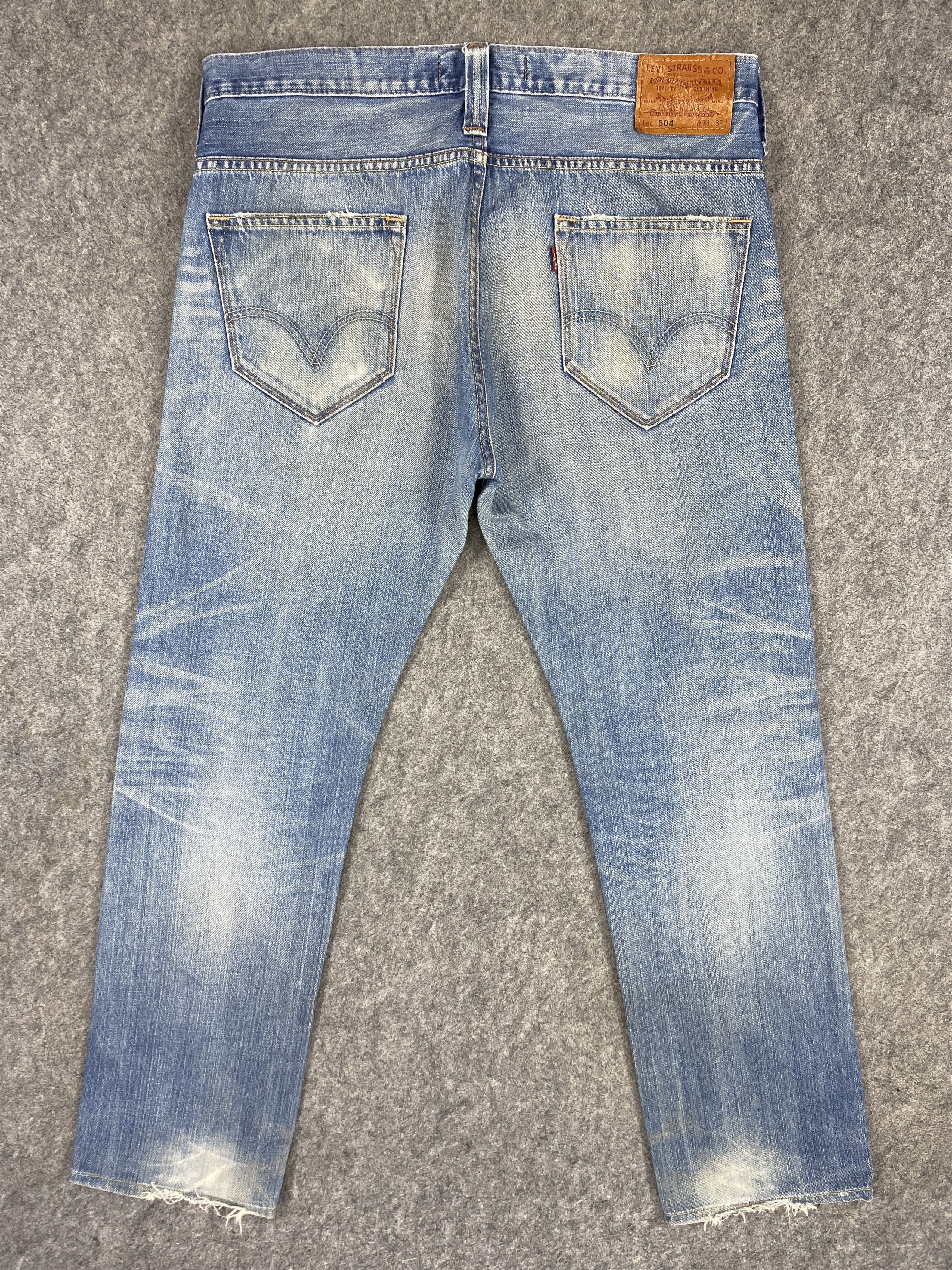 Japanese Brand Distressed Blue Levi's 504 Jeans 36x31.5 Denim -JN1987 Size US 36 / EU 52 - 2 Thumbnail