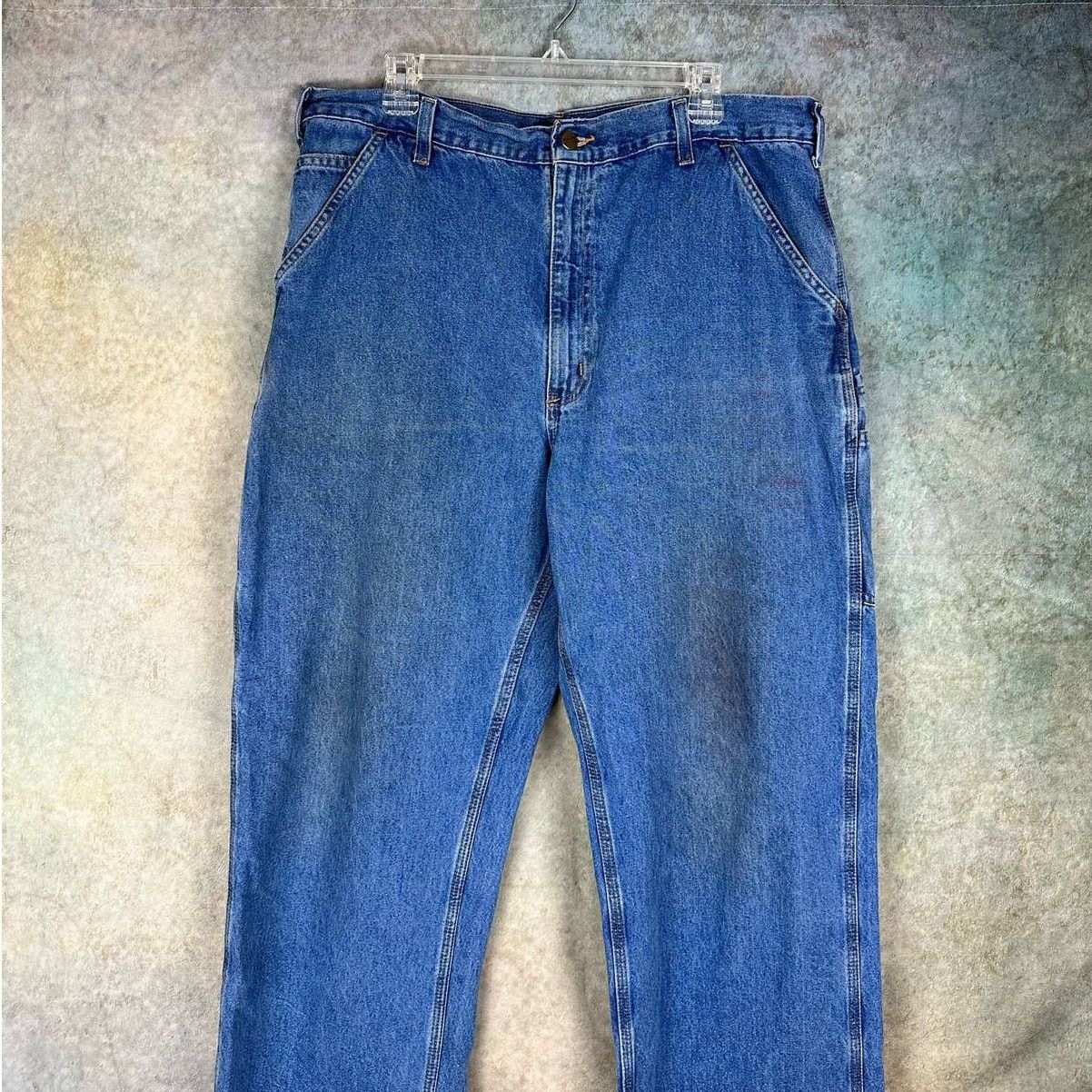 Carhartt × Vintage Vintage 90s Carhartt Carpenter Pants 38 x 34 Blue Work Wear Size US 38 / EU 54 - 6 Thumbnail