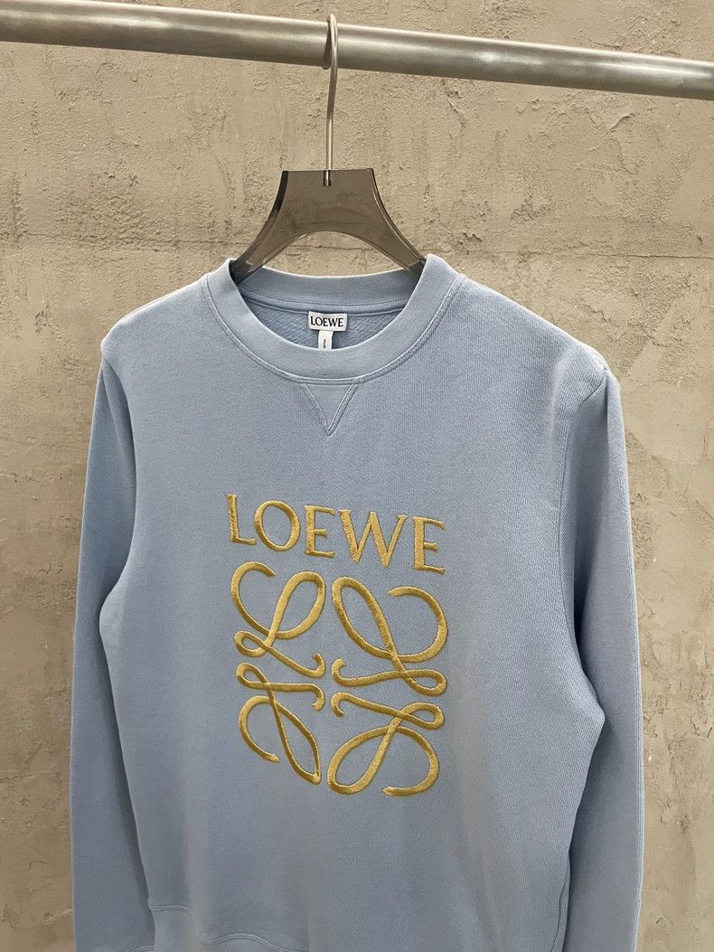Other LOEWE Sky blue embroidered Logo round neck hoodie Size XS / US 0-2 / IT 36-38 - 3 Thumbnail