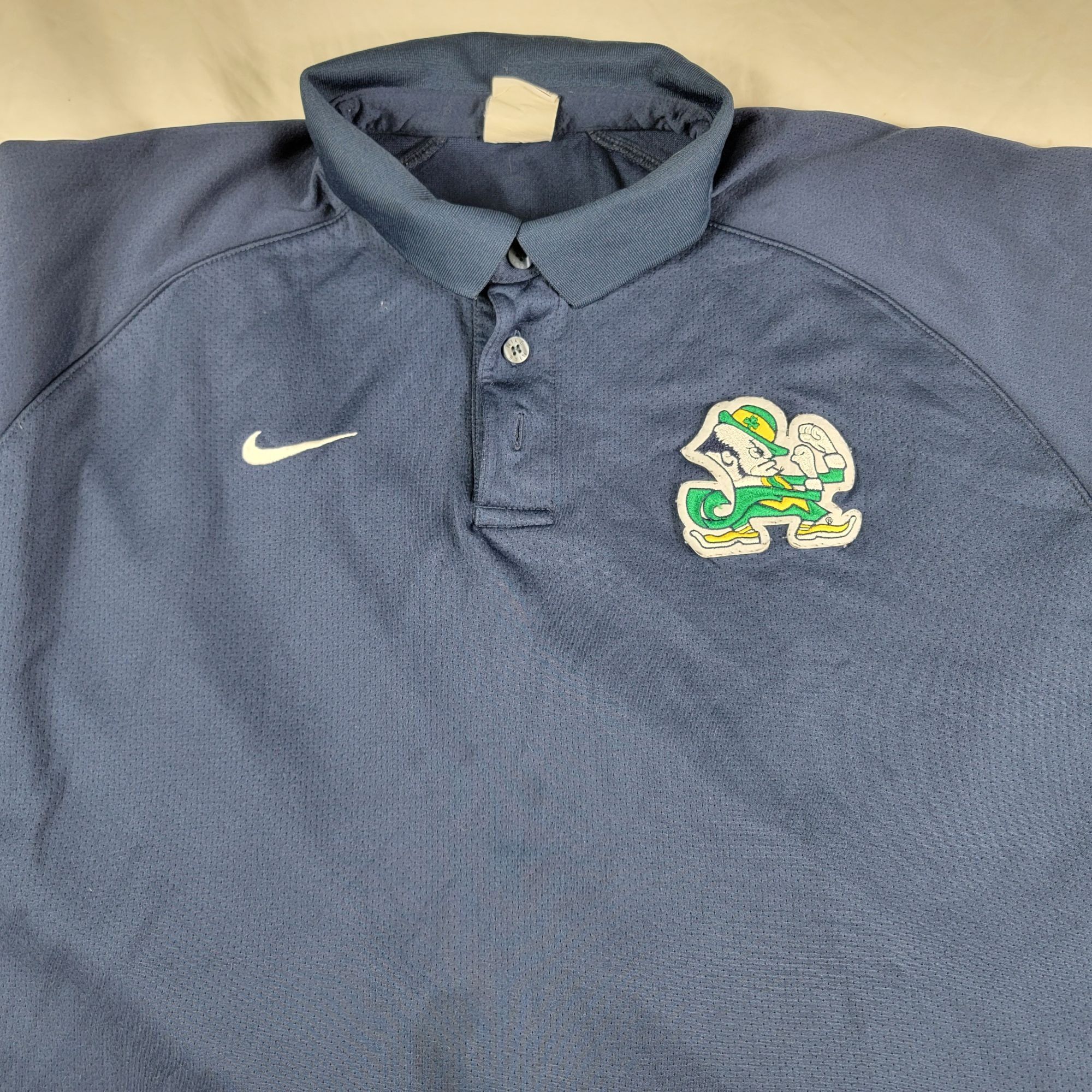 Nike Nike Notre Dame Fighting Irish Mens XL Blue Polo Shirt Long Size US XL / EU 56 / 4 - 3 Thumbnail