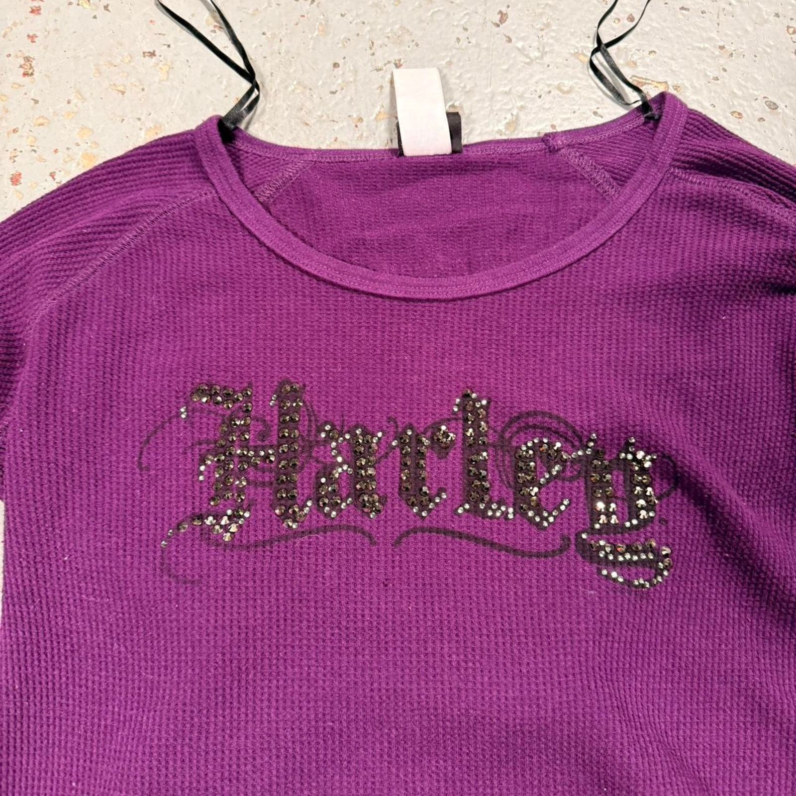 Harley Davidson y2k Vintage harley davidson rhinestone Waffle Longsleeve tee Size M / US 6-8 / IT 42-44 - 4 Thumbnail