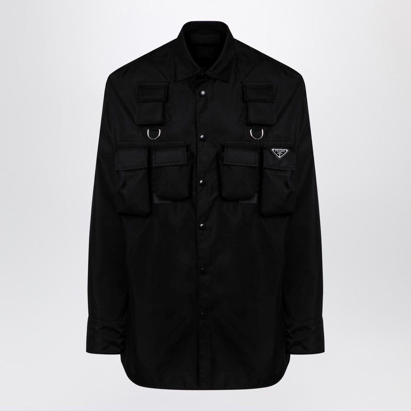 Prada Black Re-Nylon Multi-Pocket Cargo Shirt