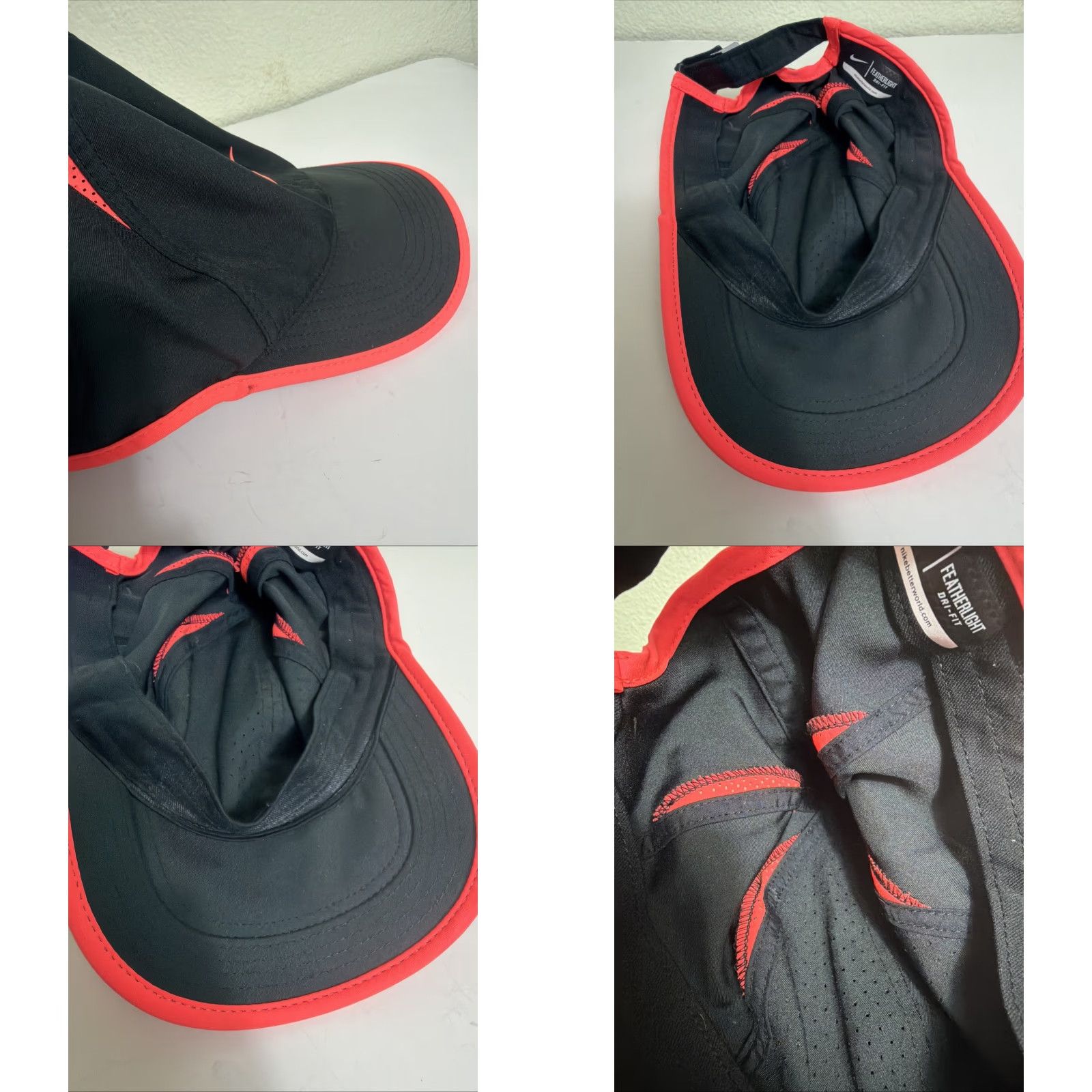 Nike VINTAGE Nike Featherlight DriFit Women’s Strapback Running Hat Black Hot Pink Hook Loop Size ONE SIZE - 9 Thumbnail