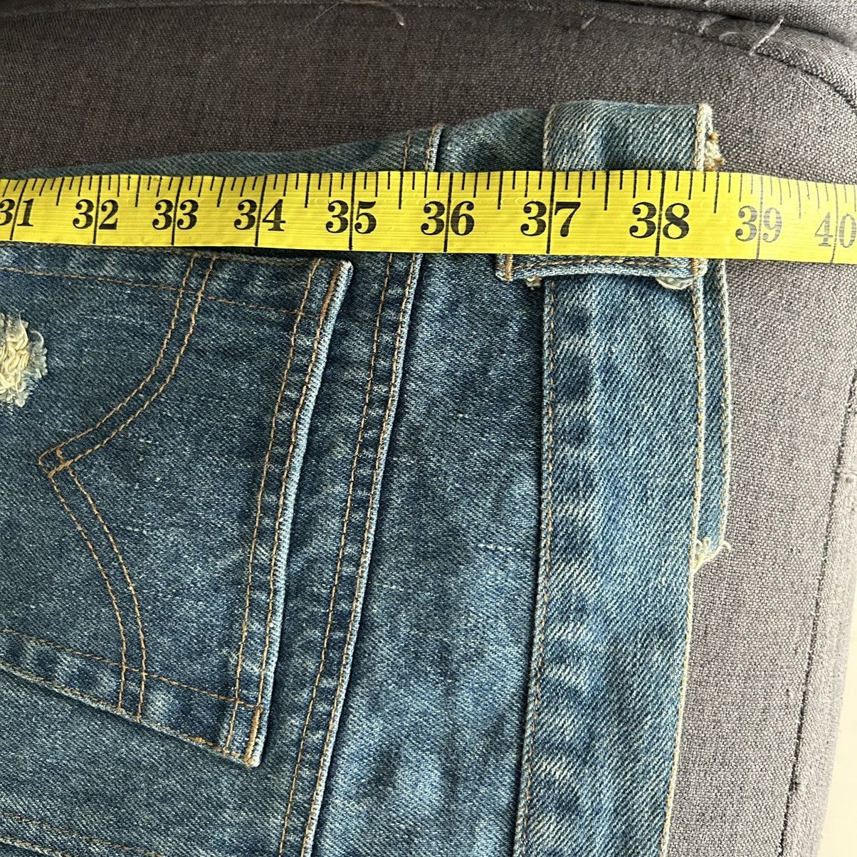 Japanese Brand Designer Patchwork Jeans Style Size US 29 - 17 Thumbnail
