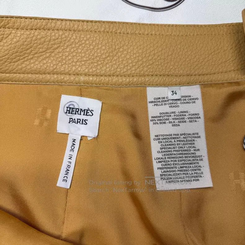 Hermes Hermes Ginger Yellow Deer Skin Short Skirt Size 42" / US 20 - 4 Thumbnail
