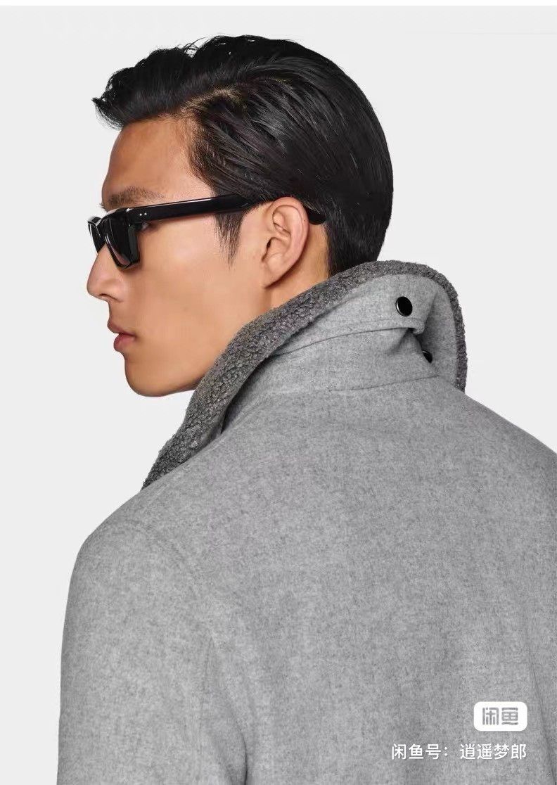Suitsupply Light Gray Wool Pilot Jacket Size US M / EU 48-50 / 2 - 3 Thumbnail