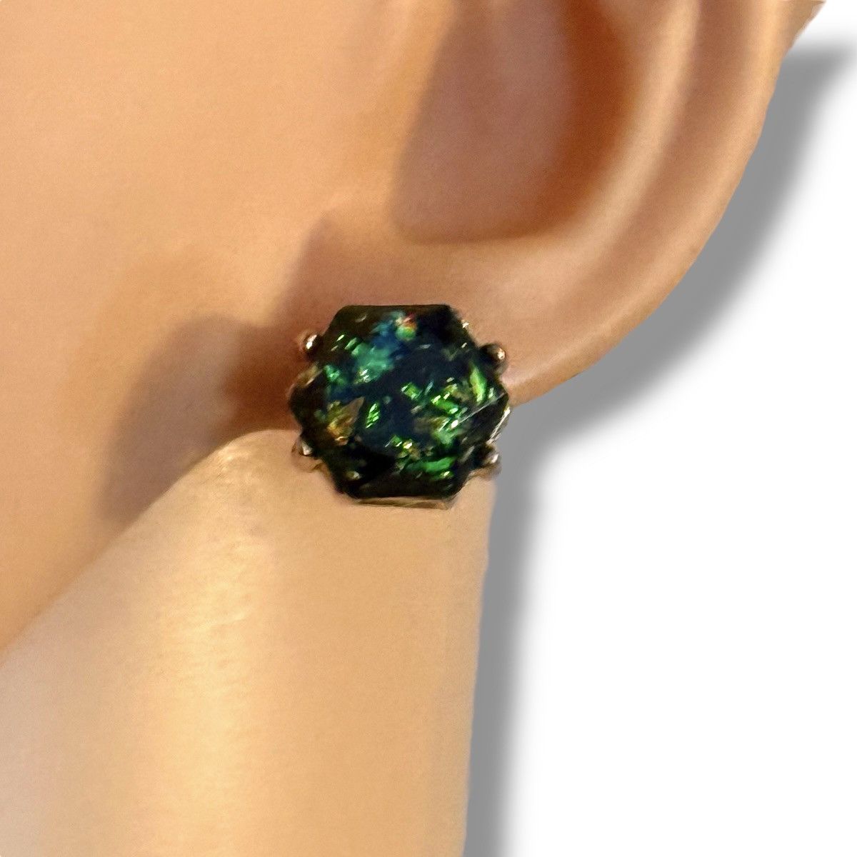 Other Faux Fire Opal hexagon stud earrings Size ONE SIZE - 2 Thumbnail