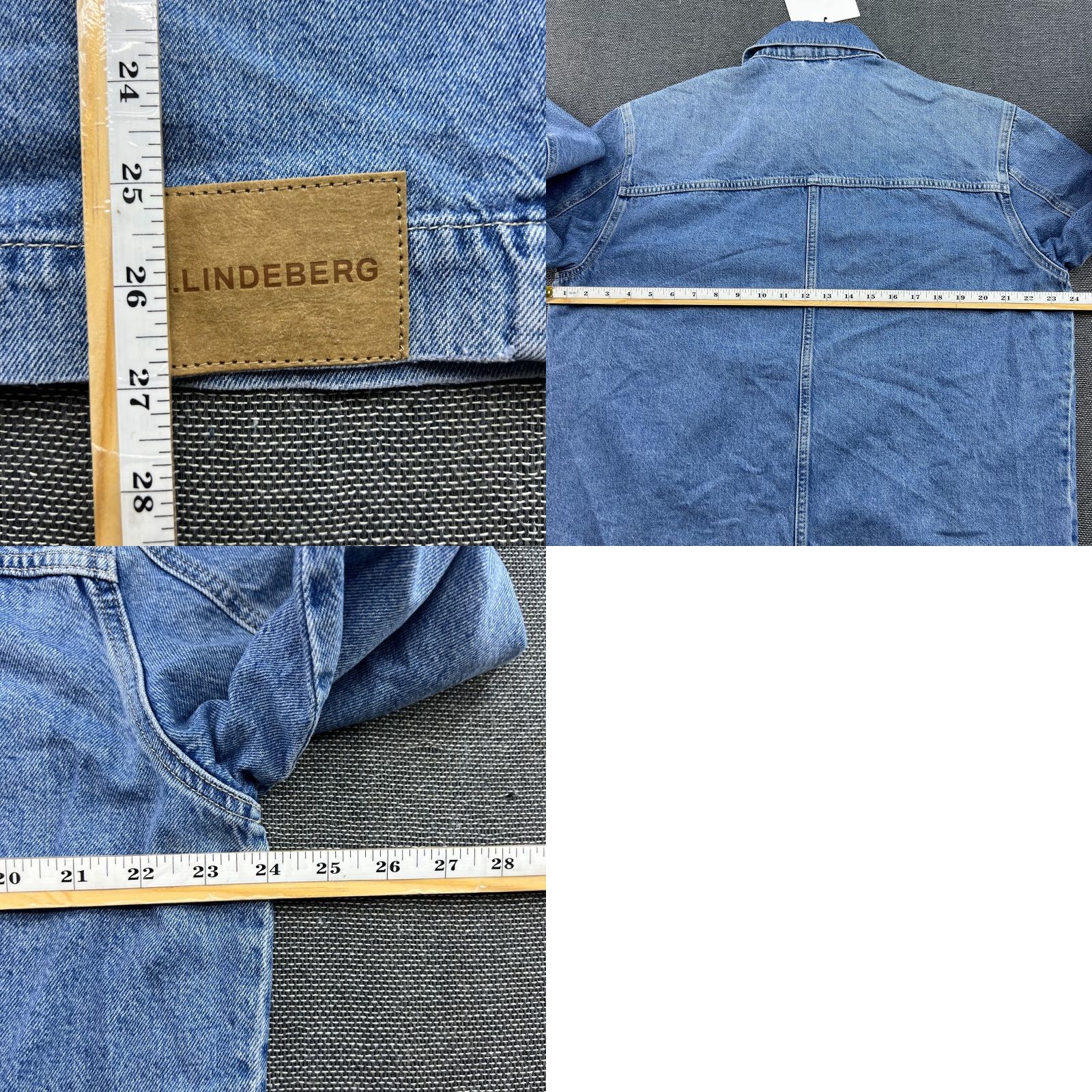 J.Lindeberg J Lindeberg Hunt Washed Denim Overshirt Mens Small Blue Button Pockets Size US S / EU 44-46 / 1 - 8 Thumbnail