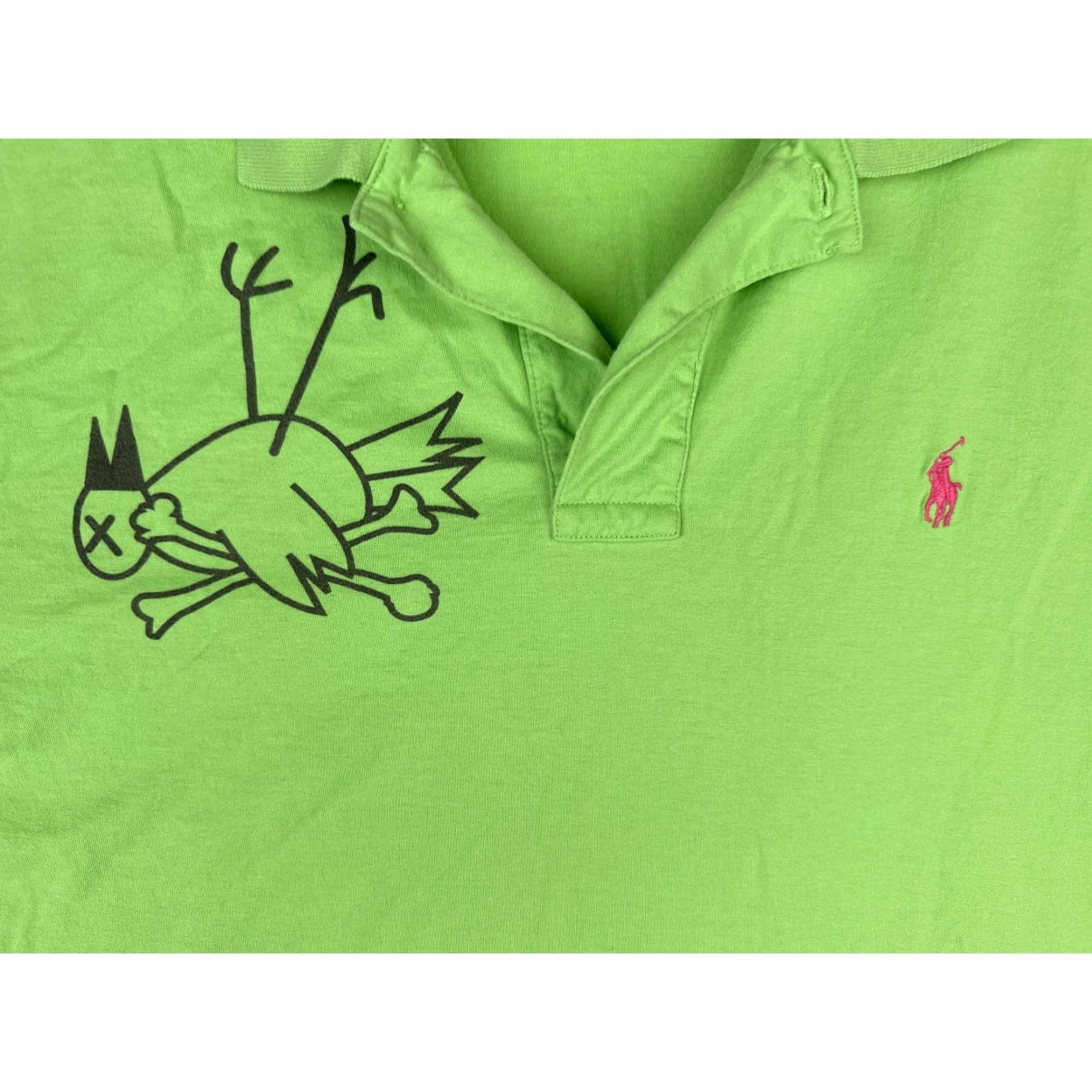 Ralph Lauren VINTAGE Polo Ralph Lauren Shirt Adult Large Green Cotton DeadBird Crossbone Golf Mens Regular Short Sleeve 40" Chest 100% Cotton Green 90s Golf Theme Size US L / EU 52-54 / 3 - 6 Thumbnail