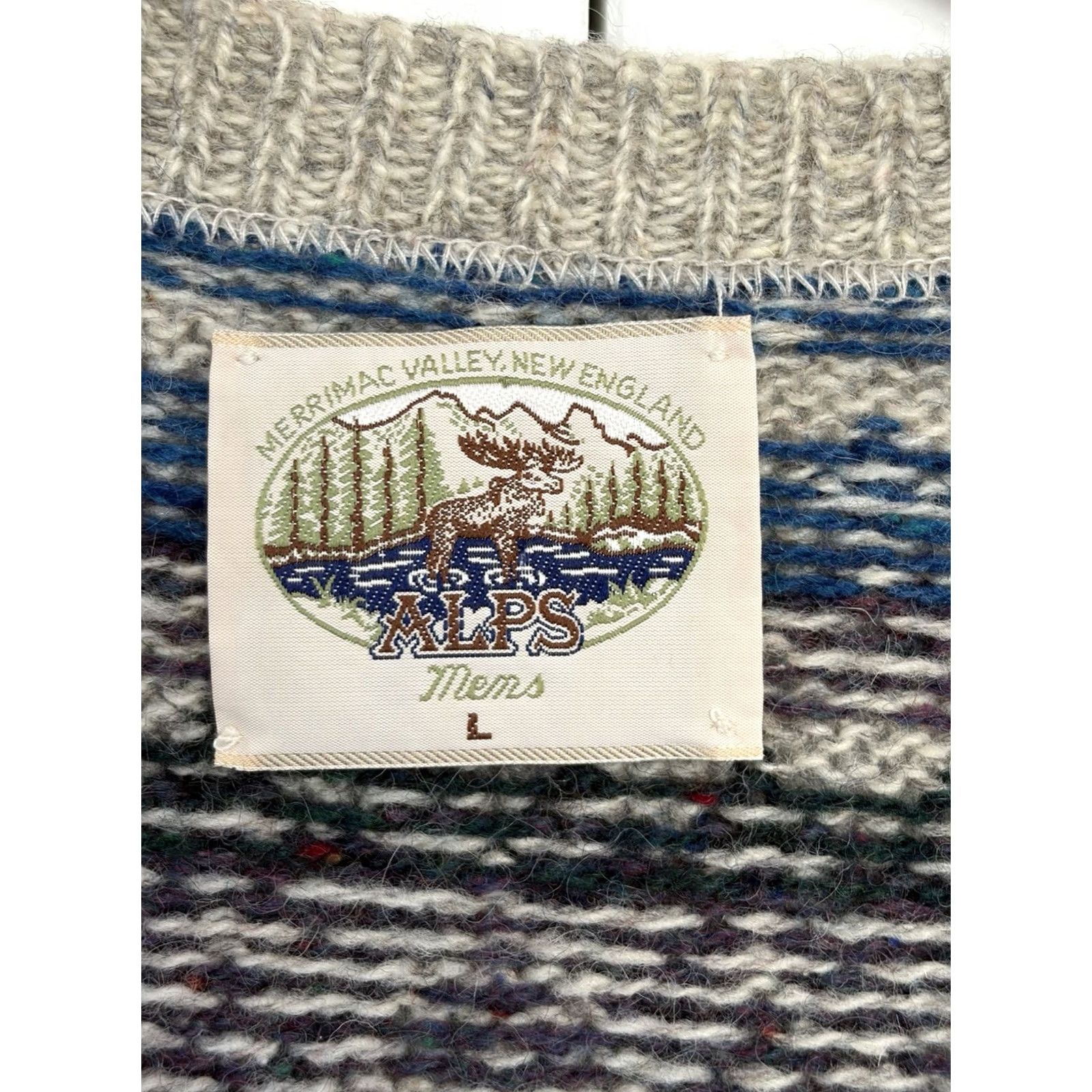 Vintage VINTAGE ALPS Merrimac Valley New England Mens Wool Cardigan Cardigan Large Gray Wool Size US L / EU 52-54 / 3 - 3 Thumbnail