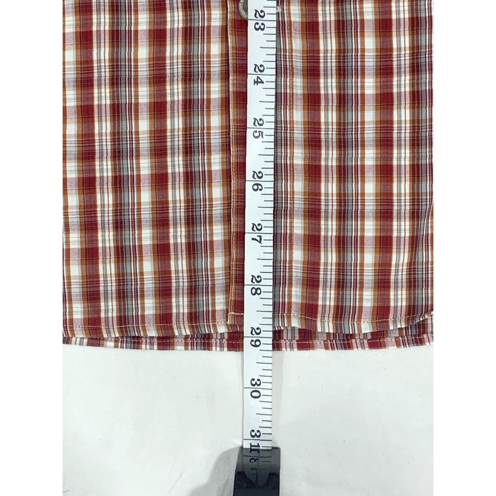 Eddie Bauer Eddie Bauer Men's Button-Up Short Sleeve Plaid Shirt Red White Orange #675 Large Size US L / EU 52-54 / 3 - 5 Thumbnail