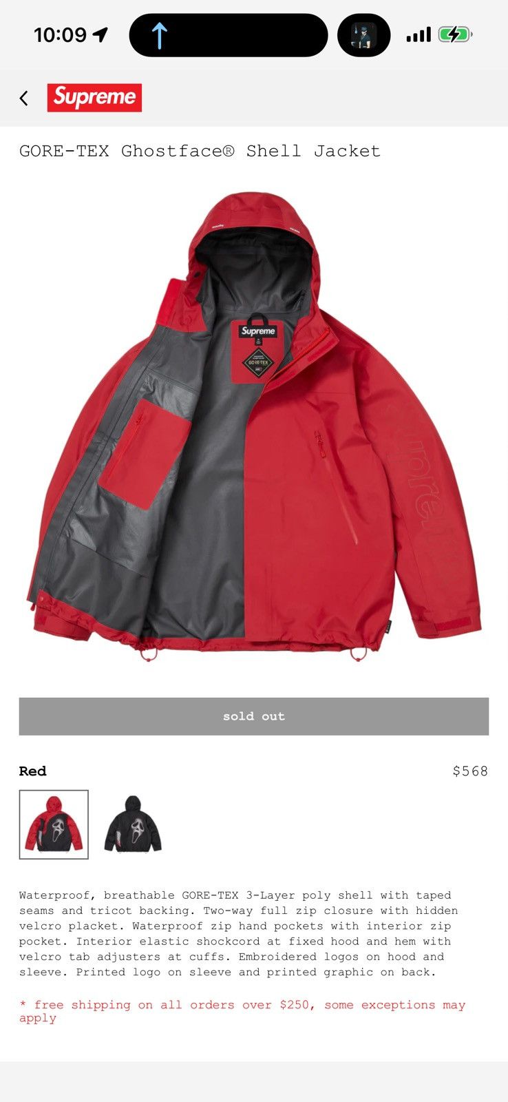 Supreme Supreme GORE-TEX Ghostface Shell Jacket Size US XXL / EU 58 / 5 - 4 Thumbnail
