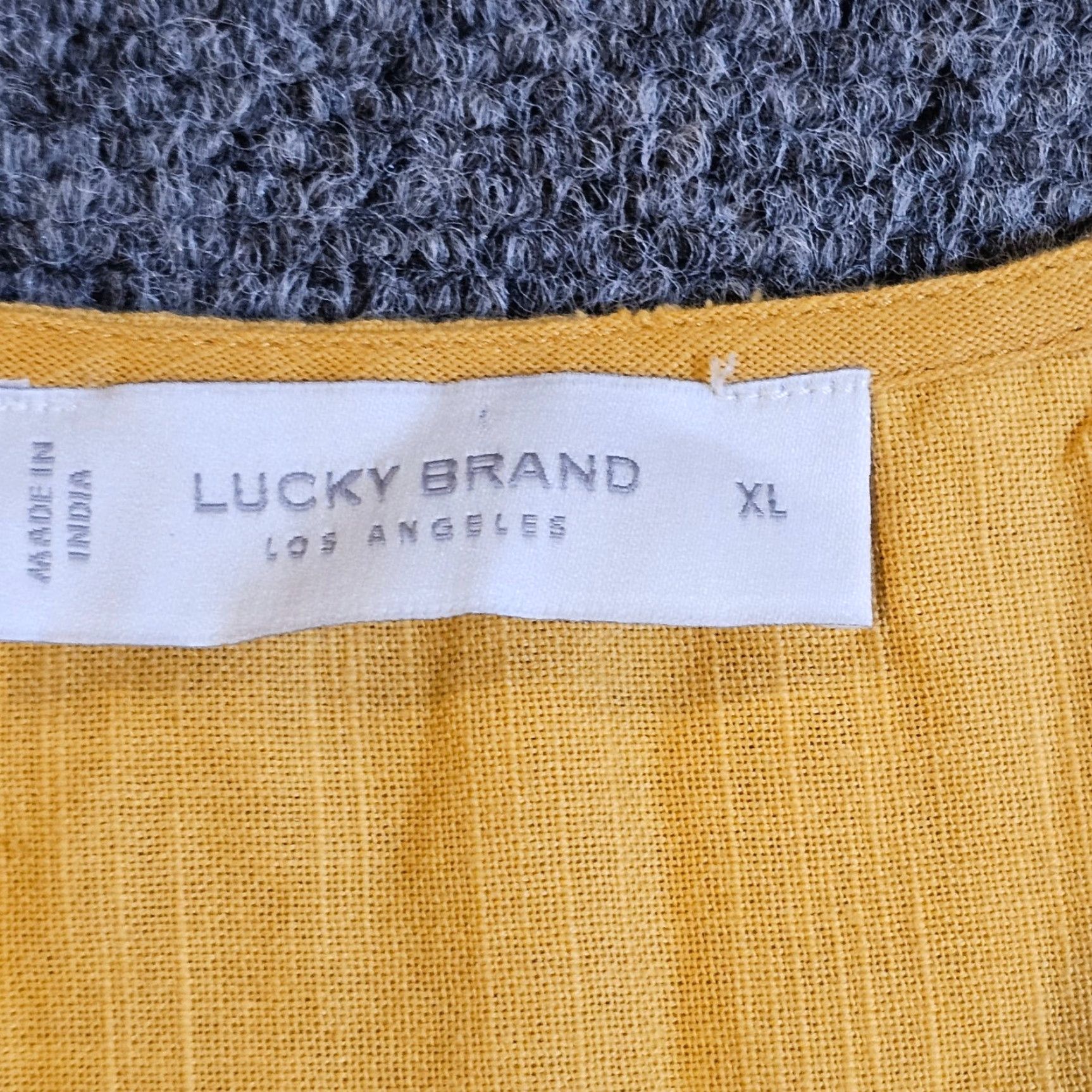 Lucky Brand Lucky Brand Top Shirt Women XL Yellow Wrap Front Tie Short Sleeve Casual Boho Shirt Size XL / US 12-14 / IT 48-50 - 3 Thumbnail