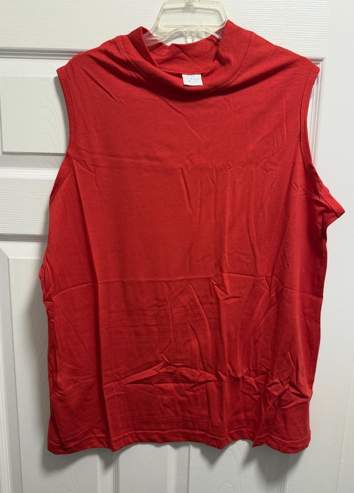 Designer Vintage Red Sleeveless USA-Made Tank – 1X Size M / US 6-8 / IT 42-44 - 4 Thumbnail