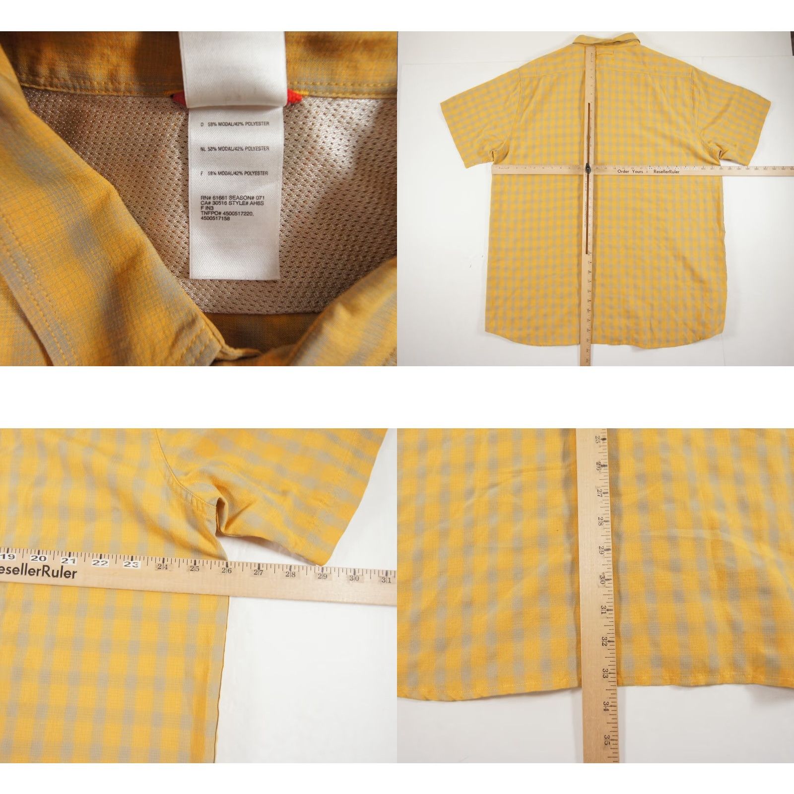 The North Face The North Face Shirt Mens 2XL Yellow Button Down Short Sleeve Outdoors Camp Hike Casual Size US XXL / EU 58 / 5 - 8 Thumbnail