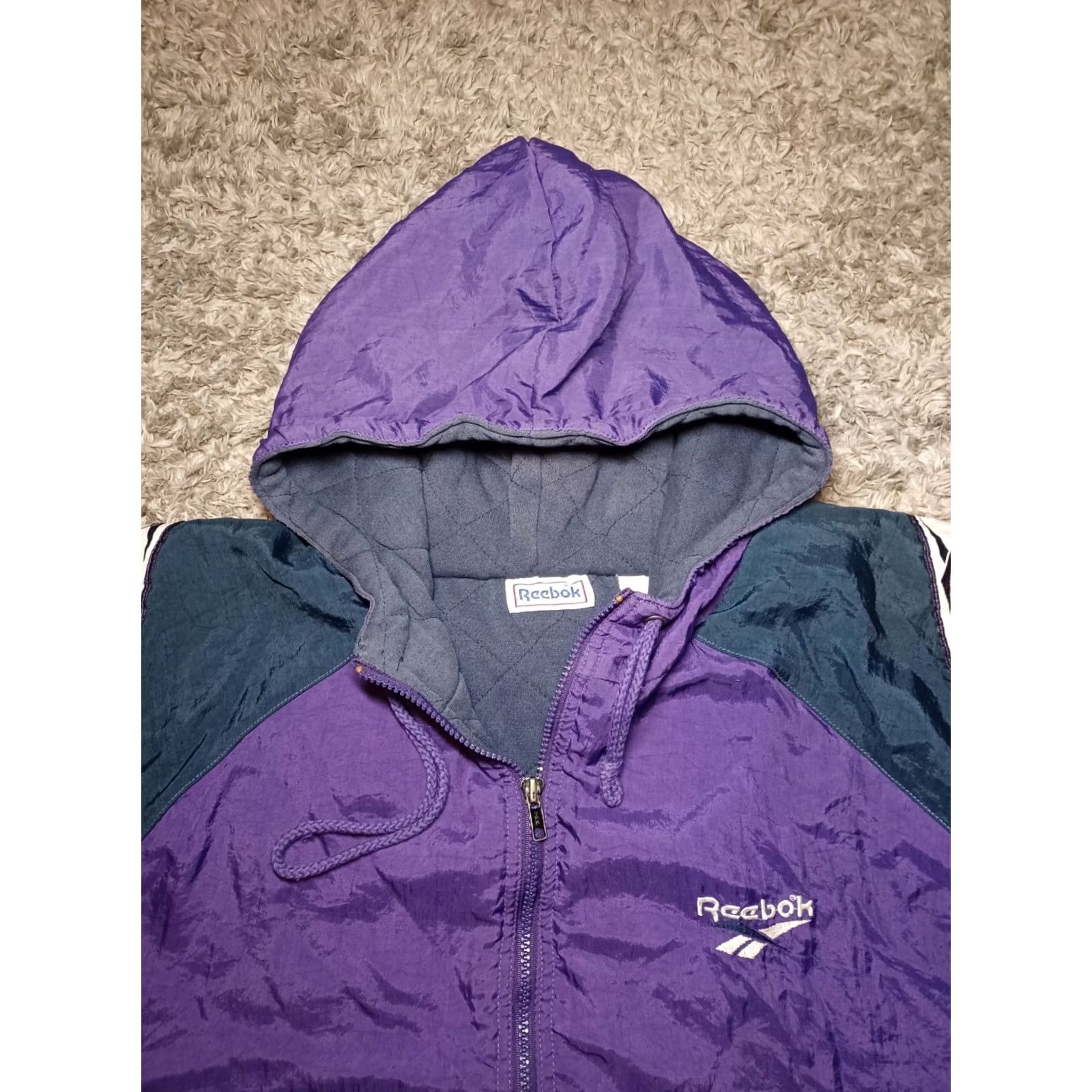 Reebok VINTAGE Reebok Coat Jacket 90s Puffer Full Zip 2XL Big Logo Purple Black Mens Size US XXL / EU 58 / 5 - 6 Thumbnail