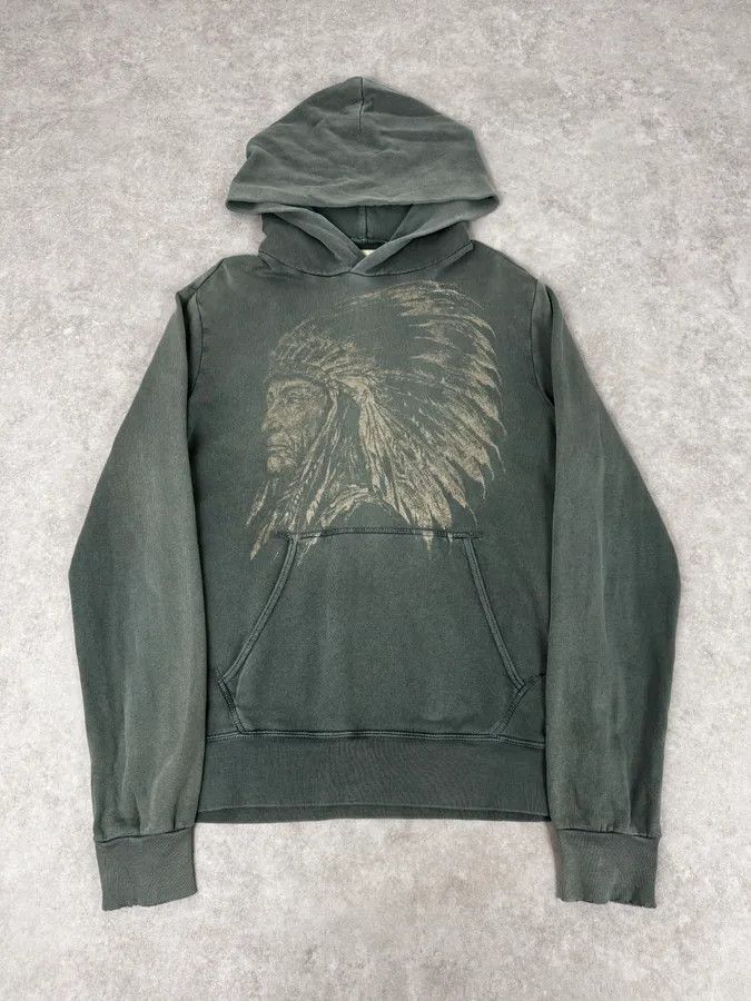 Polo Ralph Lauren AW2012 Ralph Lauren Green Faded Iroquois Portrait Hoodie Size US M / EU 48-50 / 2 - 1 Thumbnail