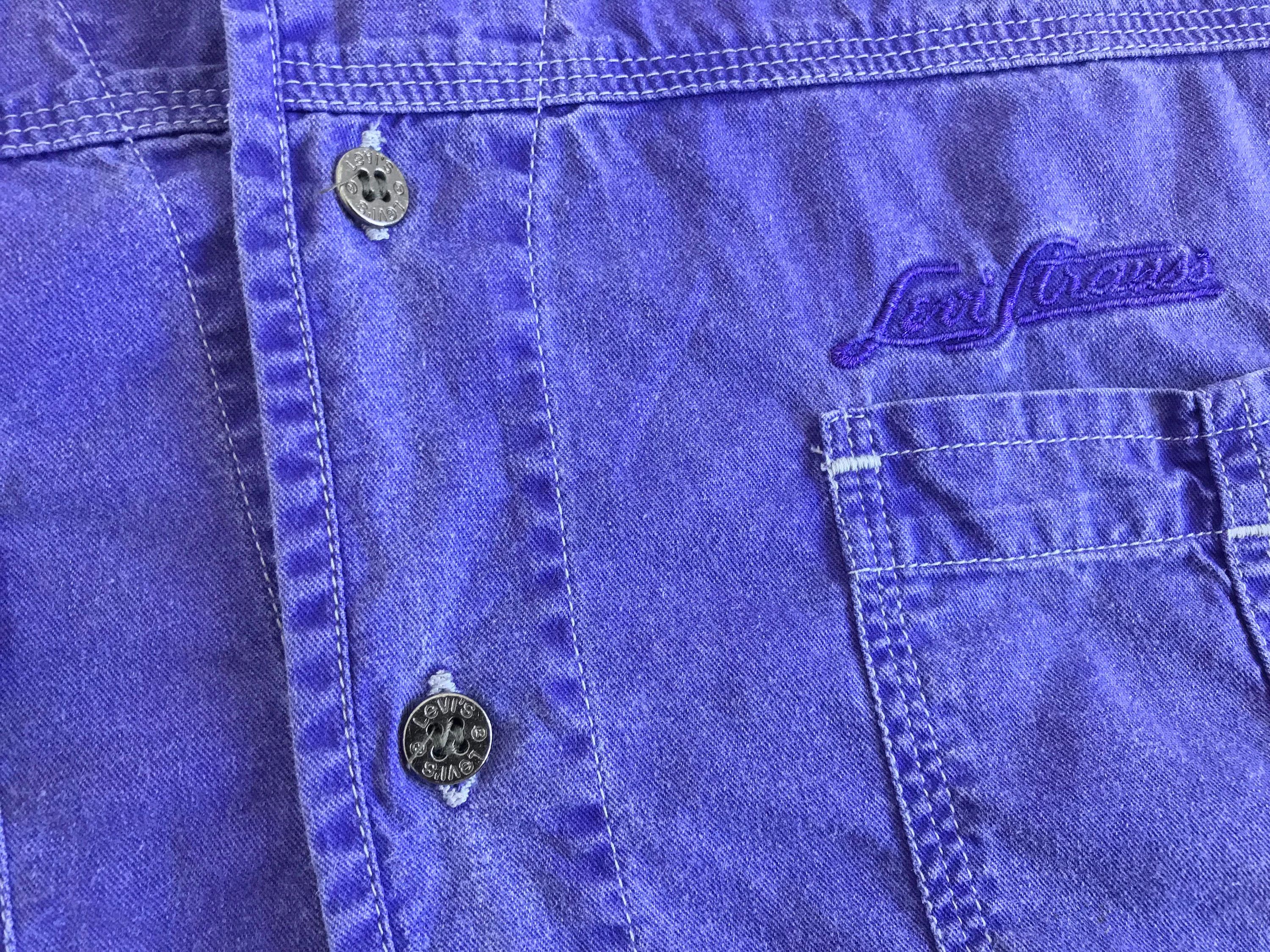 Levi's Vintage Clothing 90s LEVI'S Button Up Shirt Denim Oversize Short Sleeve Size US XL / EU 56 / 4 - 5 Thumbnail