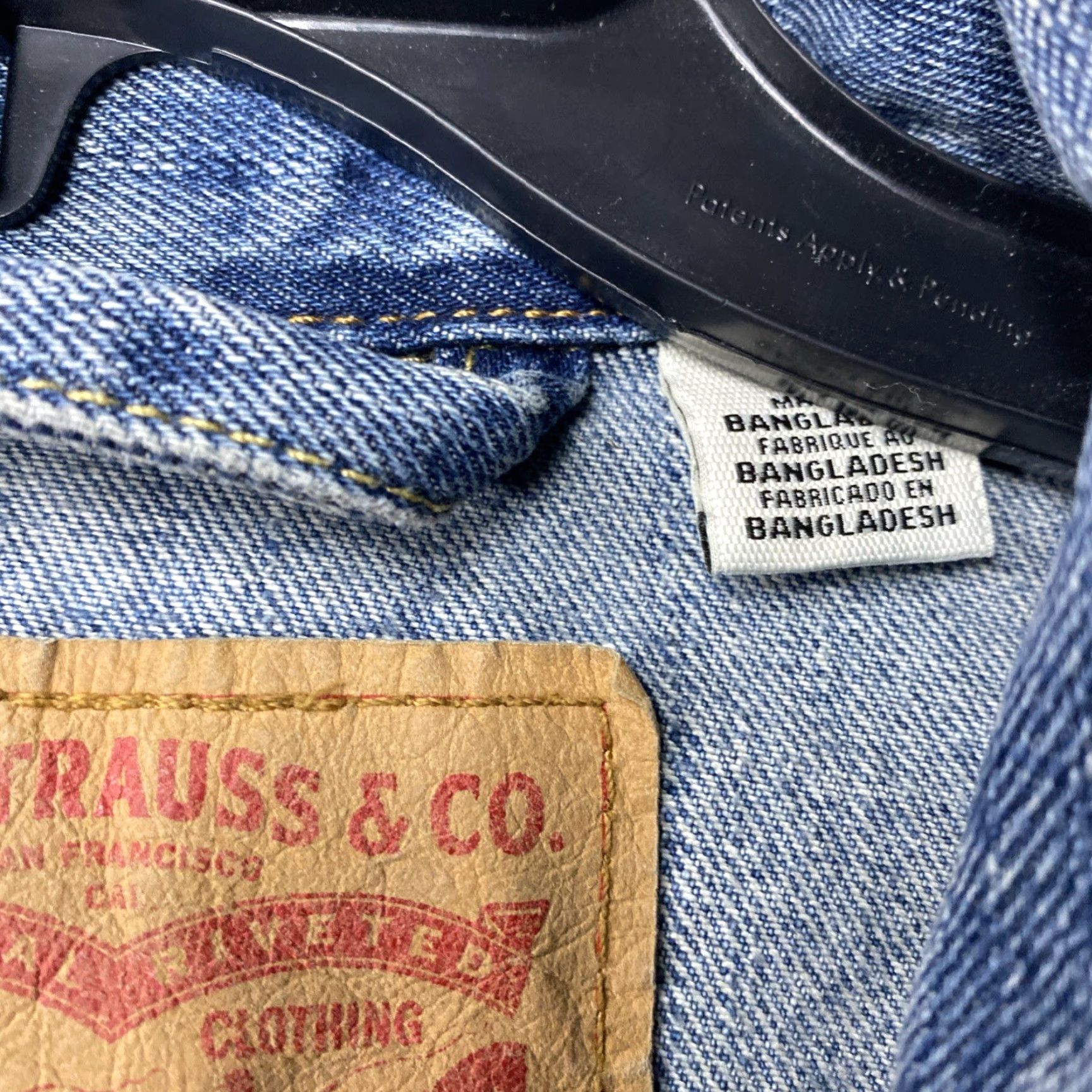 Levi's VINTAGE Levi's Denim Jacket Mens L Trucker Bomber Style 90s Grunge Blue Button Pocket USA 2K Y2K Regular Fit Size US 33 - 4 Thumbnail
