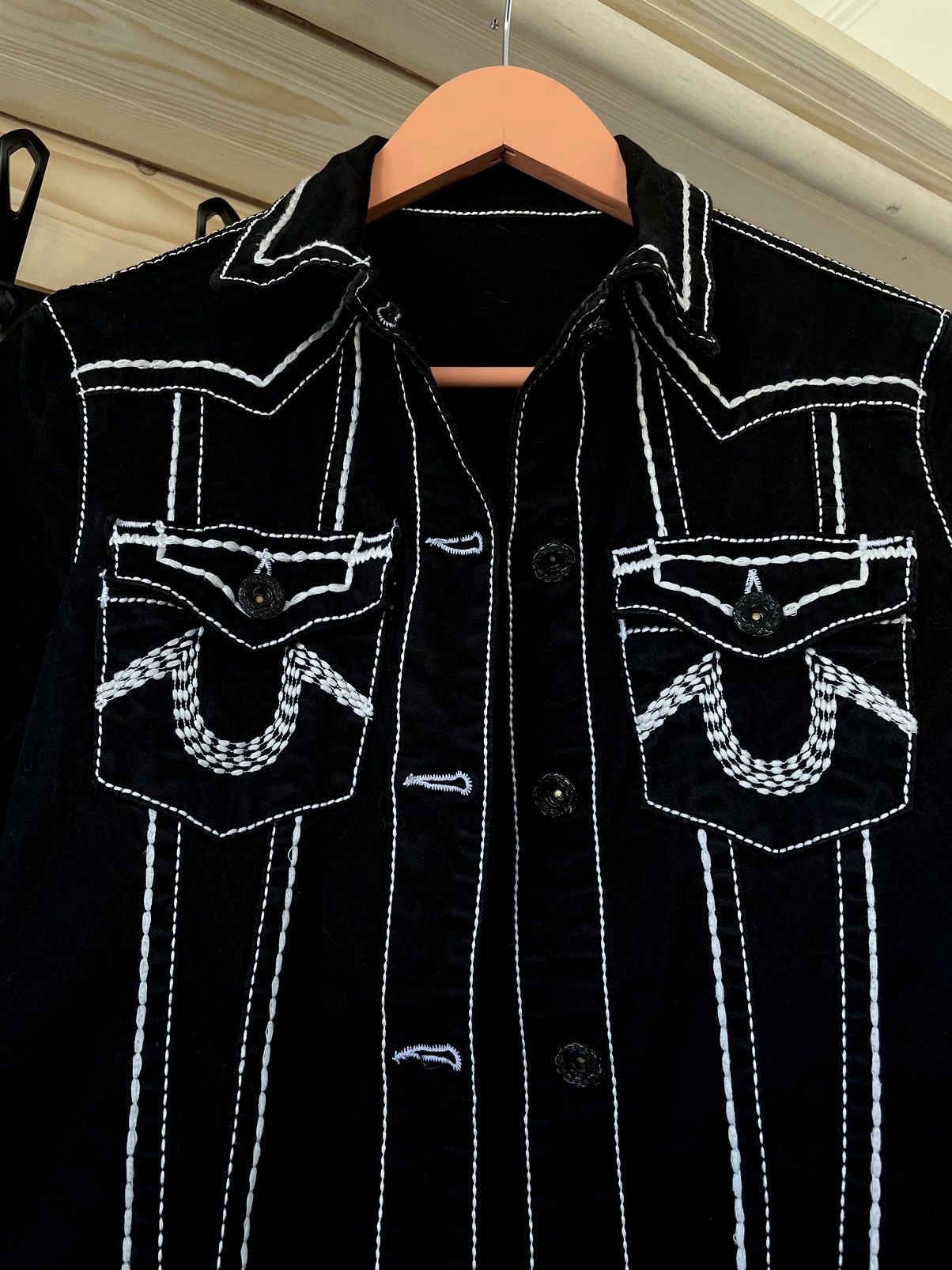 True Religion × Vintage True Religion Jimmy Trucker Jacket Y2K Rare Size US L / EU 52-54 / 3 - 2 Thumbnail