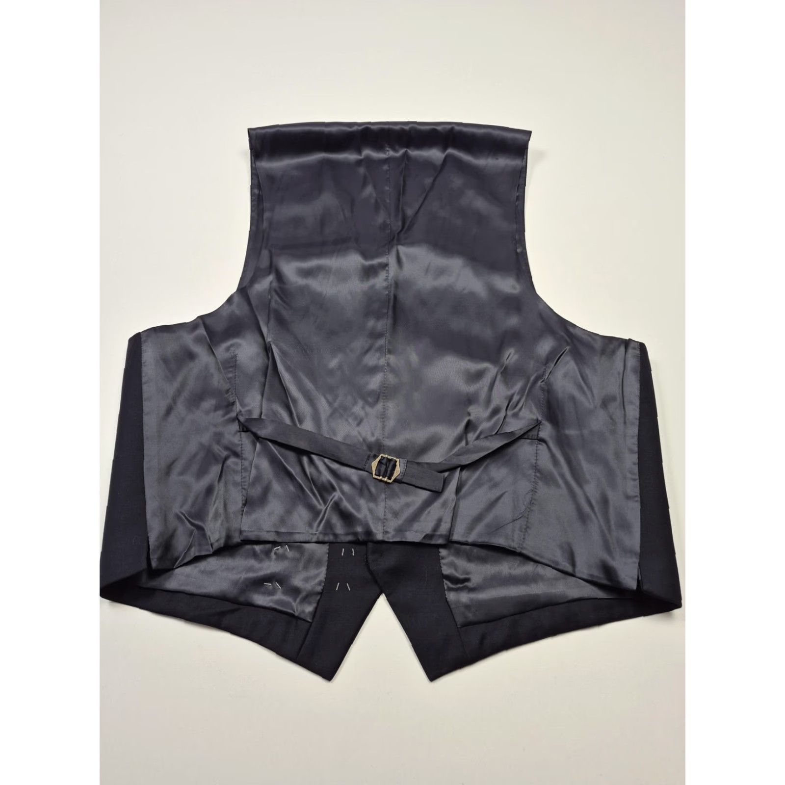 Ralph Lauren VINTAGE Lauren Ralph Lauren Suit Vest Mens 46 Navy Blue 100% Wool Belted NWT Size 46R - 4 Thumbnail