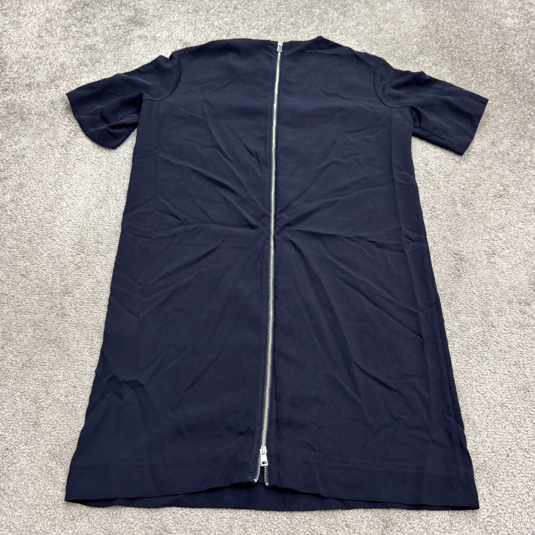 Everlane Midi Shift Dress Womens 6 Navy Blue Short Sleeve Classic Business Casual