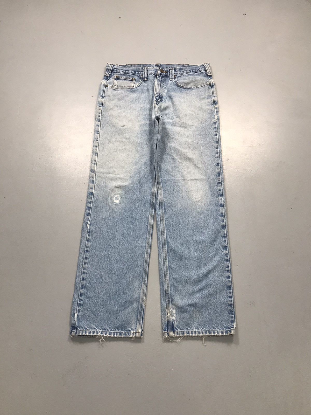 Carhartt Vintage Carhartt B460 DVB damaged denim Size US 34 / EU 50 - 1 Thumbnail