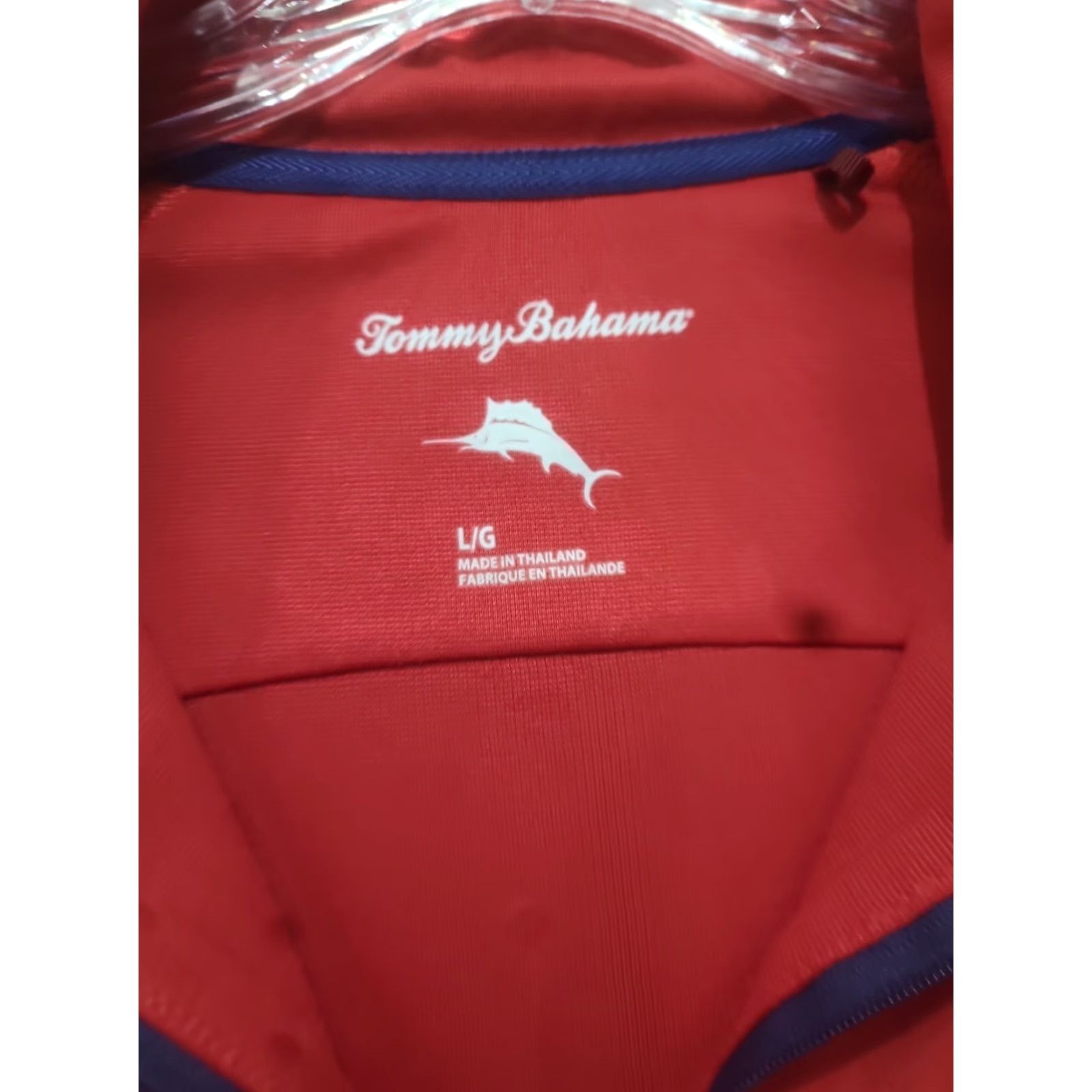Tommy Bahama Tommy Bahama Sweatshirt Men's L Red 1/4 Zip Long Sleeve Pullover Stretch Casual USA Theme Logo Embroidered, Knit, Polyester Rayon Size US L / EU 52-54 / 3 - 2 Thumbnail
