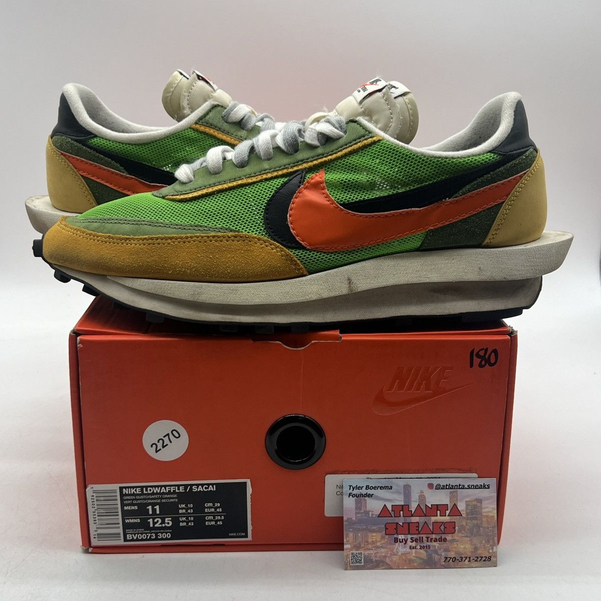 Nike Sacai x LDWaffle green gusto Size US 11 / EU 44 - 1 Thumbnail