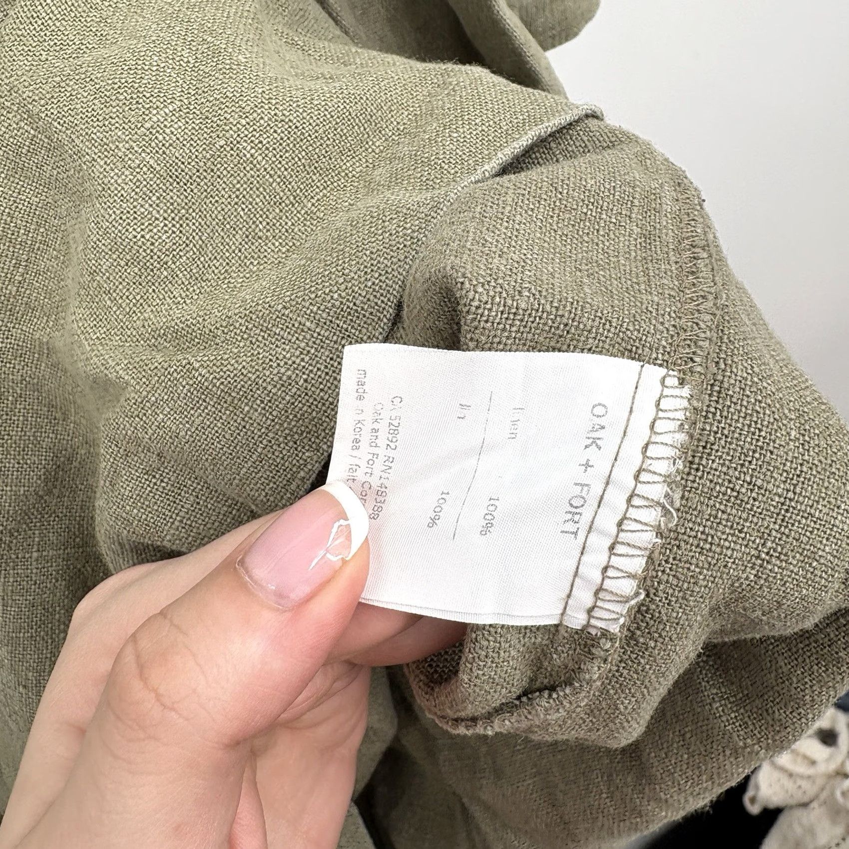 Vintage Oak Fort Linen Kaftan Dress Women One Size Lagenlook Oversized Scandi Minimalist Shirt Dress Green Size ONE SIZE - 2 Thumbnail
