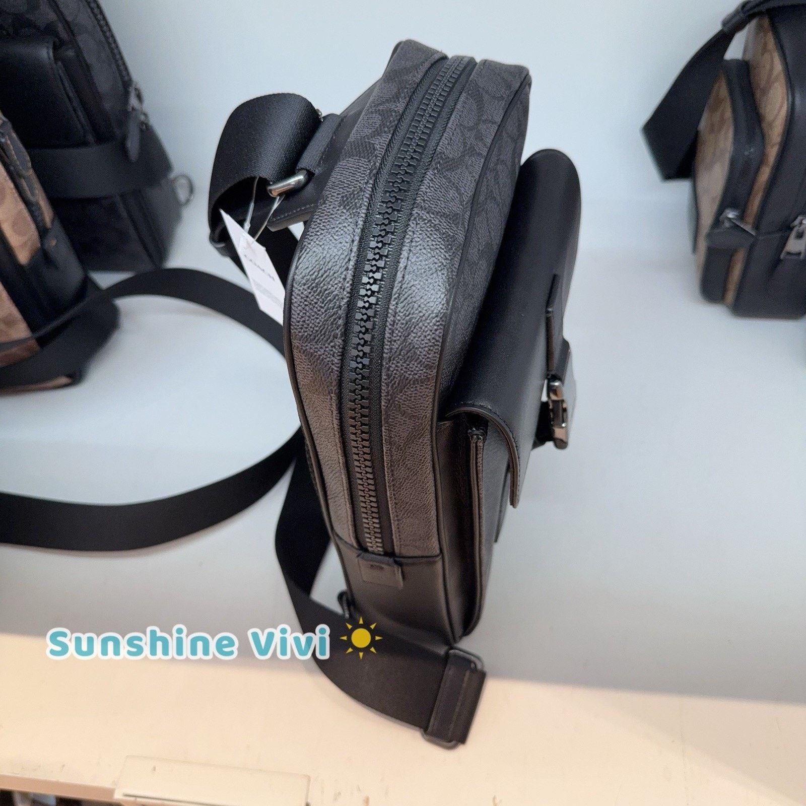 Coach NWT Coach Track Pack Canvas CX880 Gunmetal/Charcoal/Black Size ONE SIZE - 6 Thumbnail