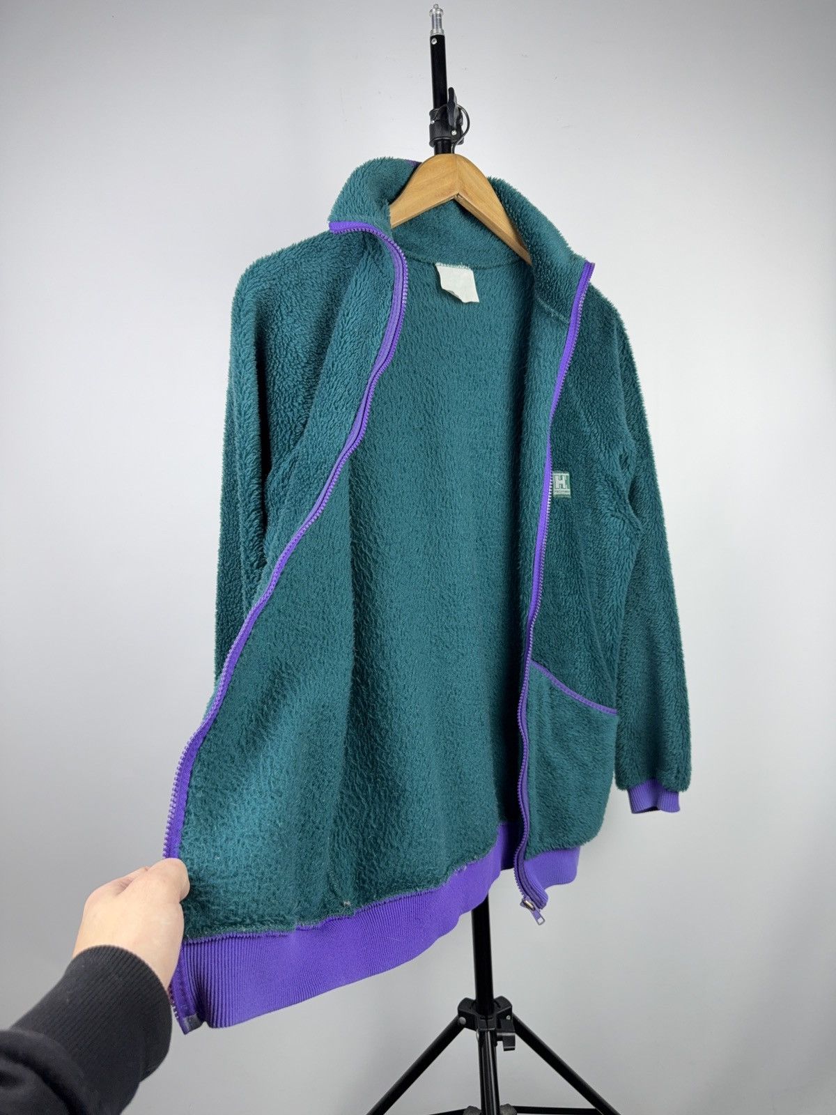 Helly Hansen Vintage Helly Hansen High Pile Fleece Jacket Green Purple Size US M / EU 48-50 / 2 - 9 Thumbnail