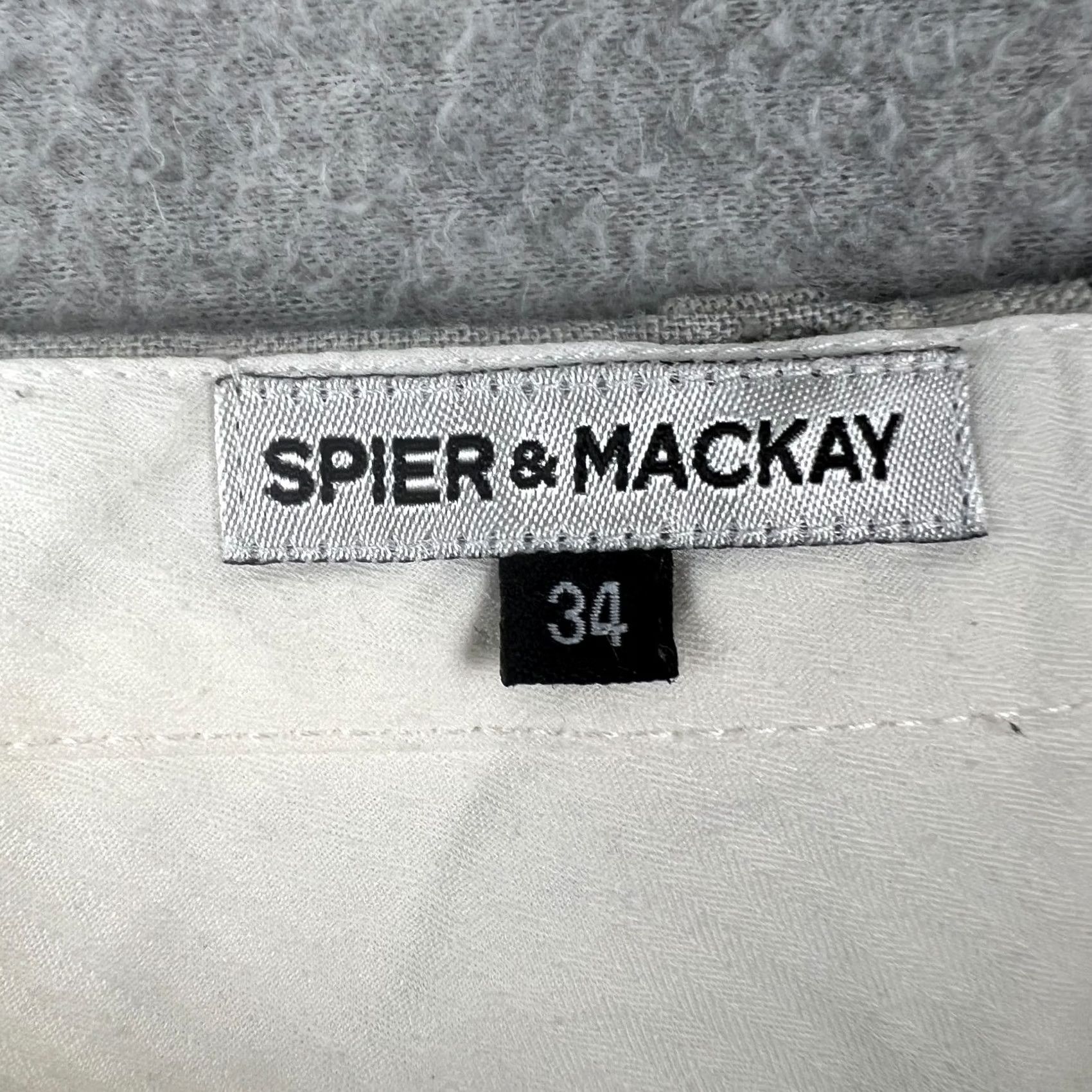 Vintage Spier & Mackay Grey Plaid Wool Flat Front Pants Mens 34x26 Size US 34 / EU 50 - 4 Thumbnail