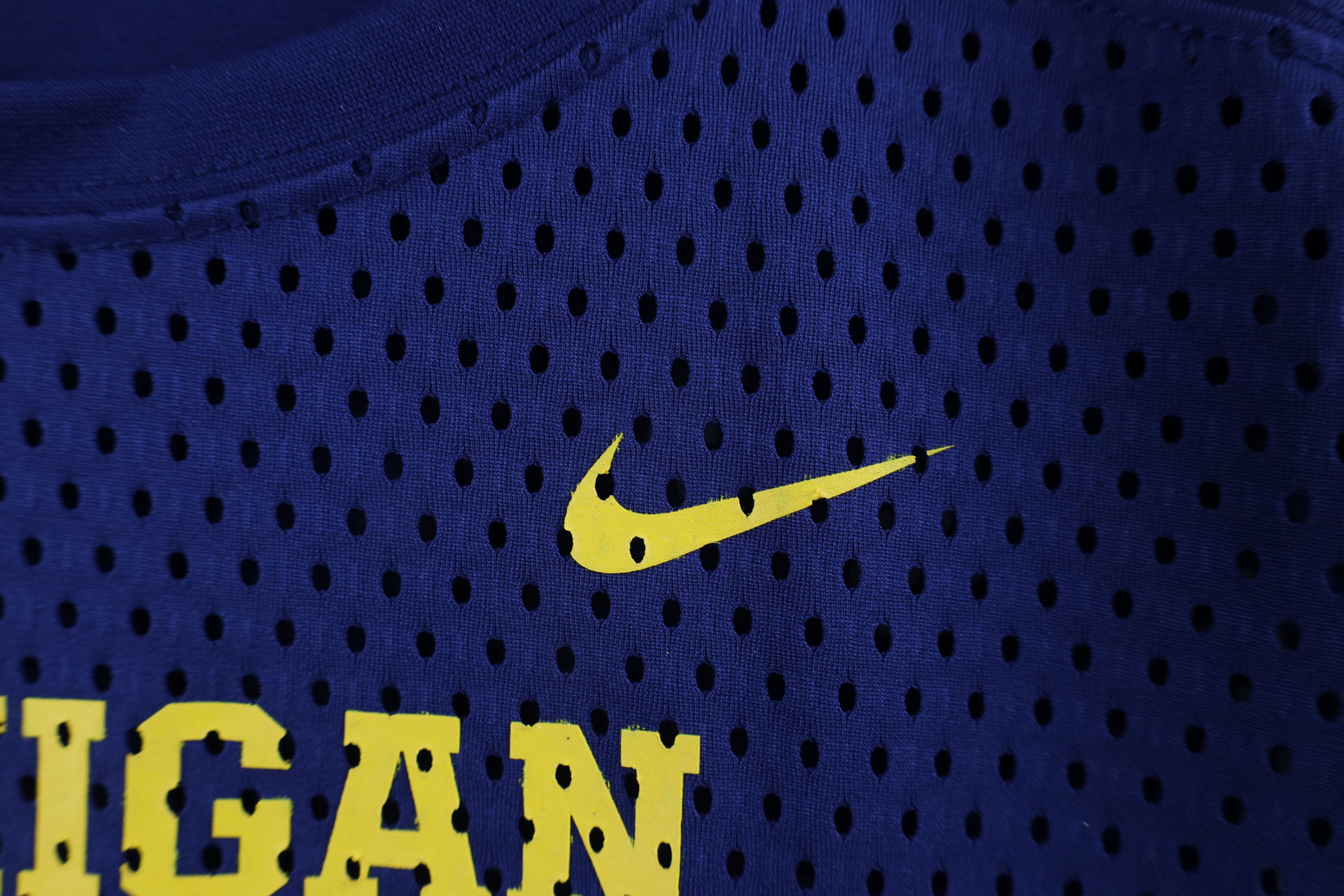 Nike × Vintage Nike Spell Out Mesh University of Michigan Football Jersey Size US XXL / EU 58 / 5 - 5 Thumbnail